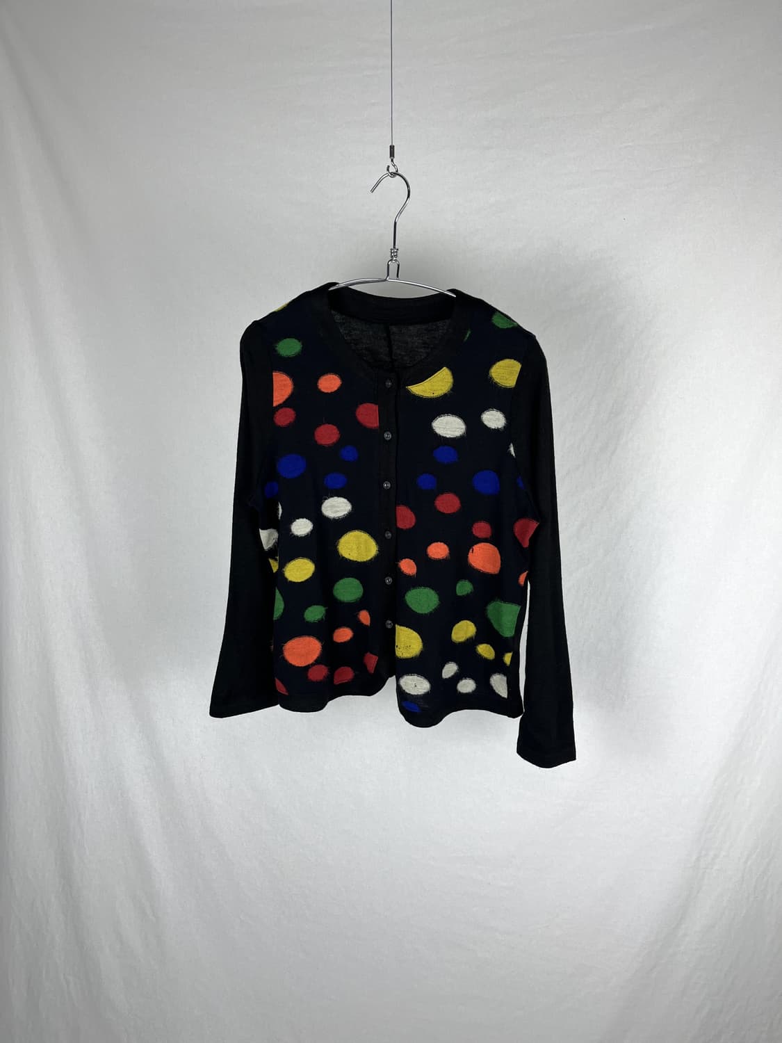 Vintage (maede in japan) 도트 패턴 니트 가디건 상품이미지1