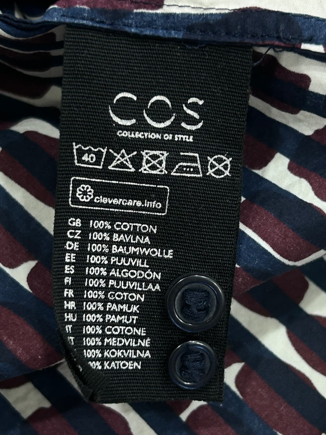 COS 코스 버건디네이비 둥근카라 셔츠 여성 XS 34사이즈 상품이미지6