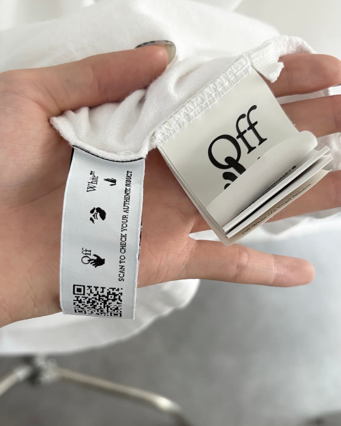 Off-White 오프화이트 화이트 핸드 애로우 티셔츠 상품이미지5