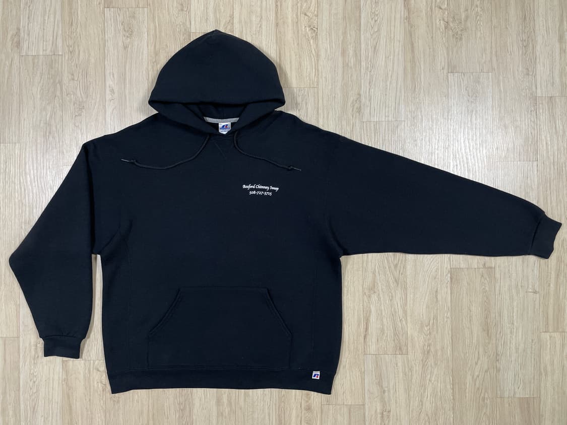 110) 00's 러셀 빅프린팅 V스티치 후드티 상품이미지2