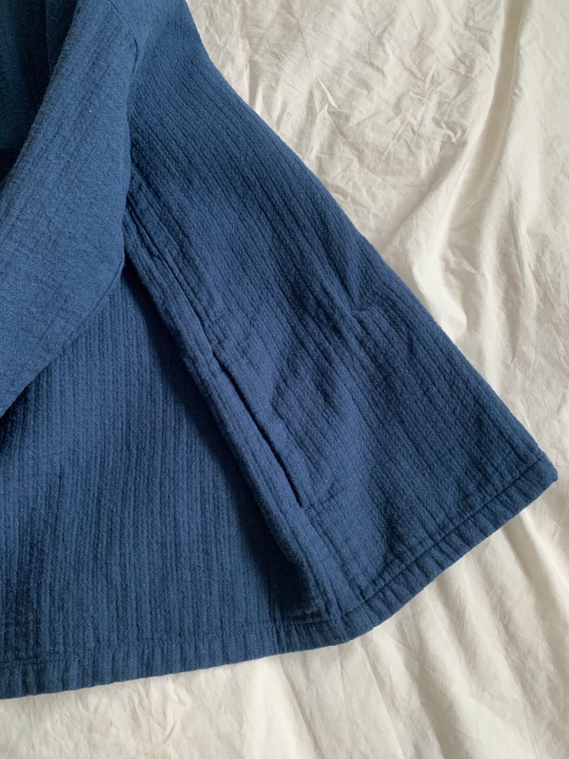 Samansa Mos2 블루 코튼 숄 가디건 상품이미지5