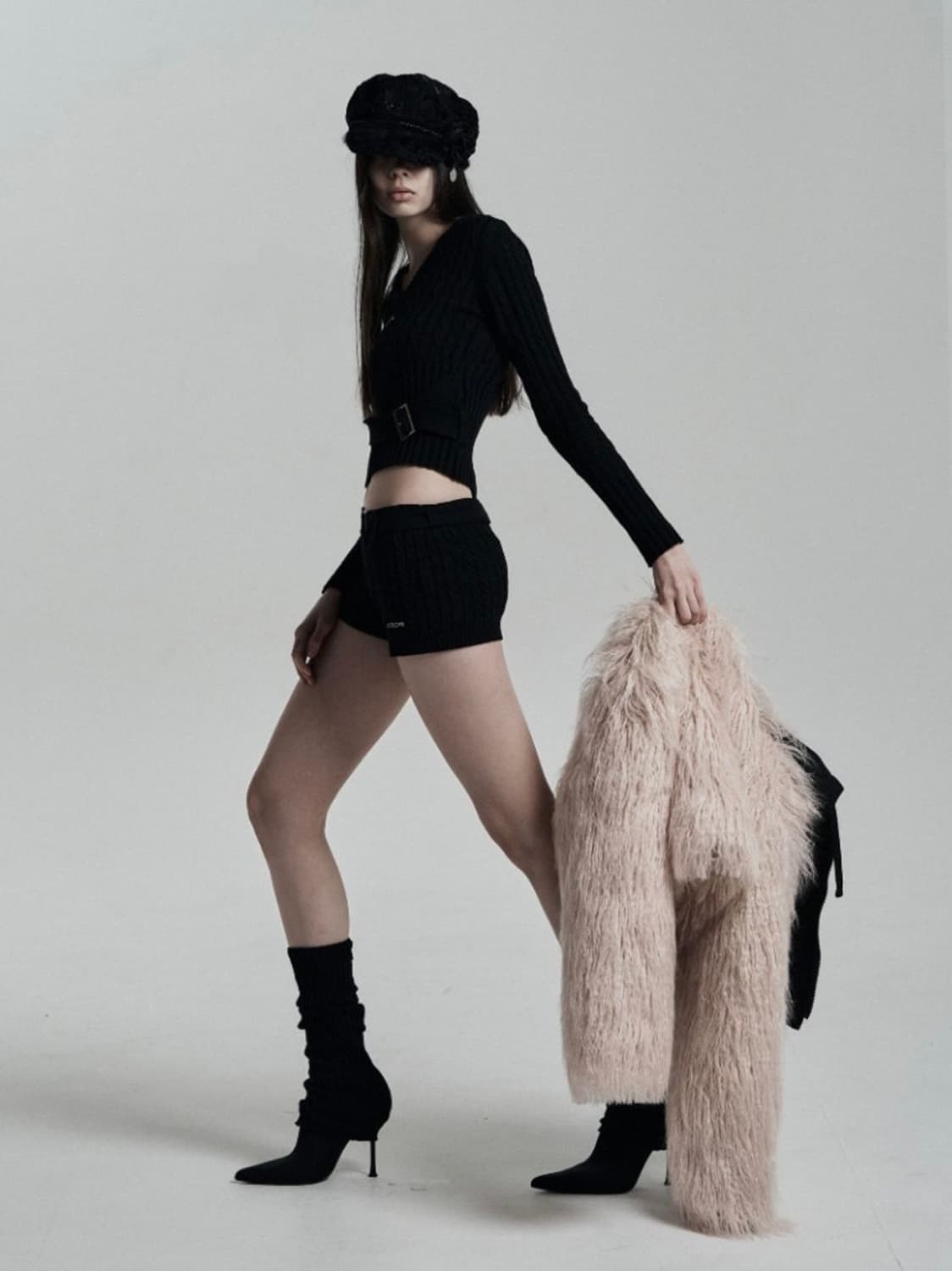 [택있는새상품] ODOR 오도어 크러스티 후드 퍼 자켓 허쉬 핑크 상품이미지7