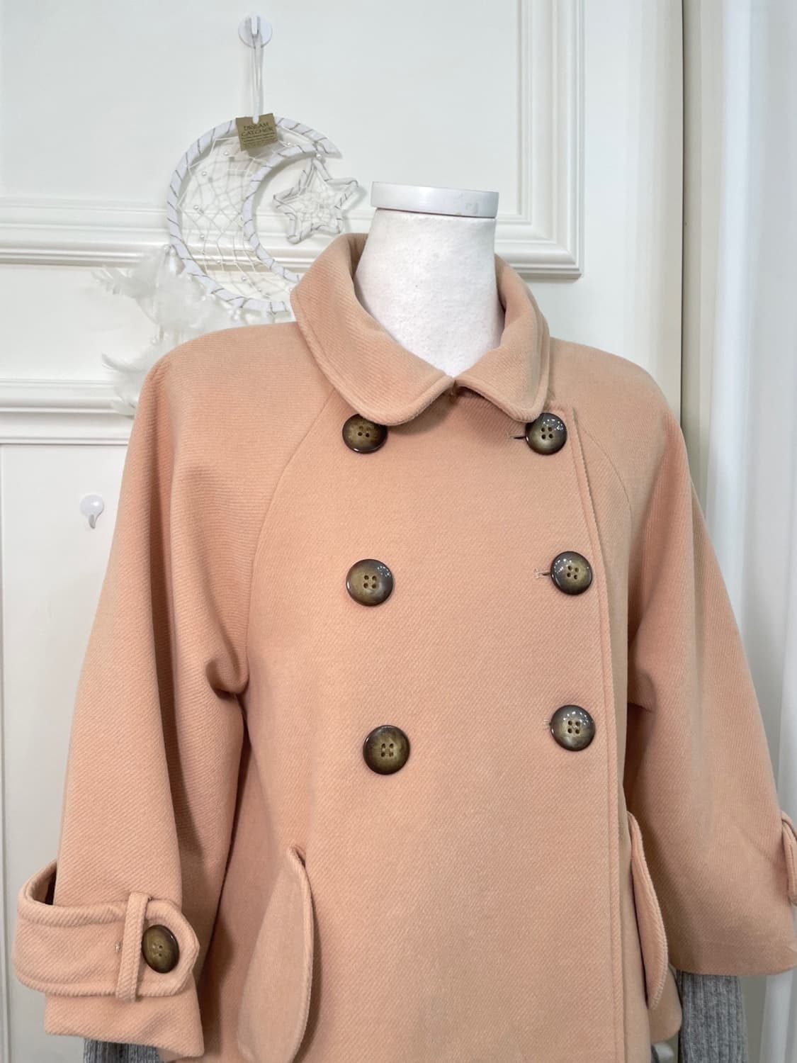 coral beige cute mori coat(size-M) 상품이미지5