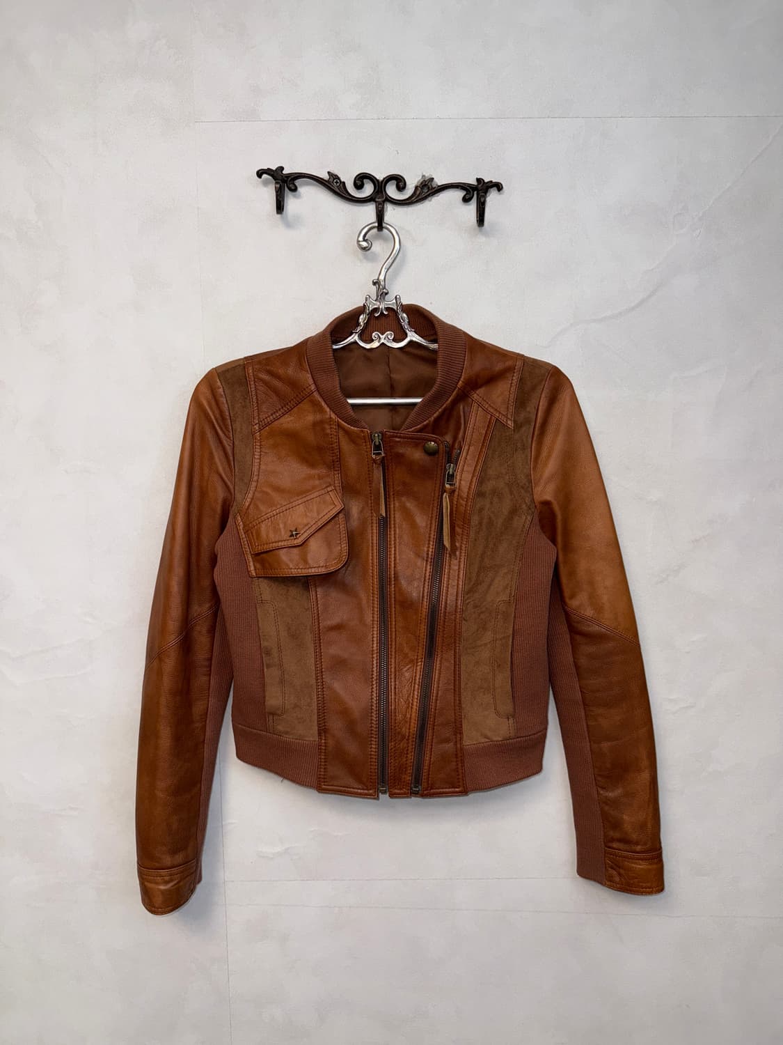 Camel brown lamb skin western detail jk 상품이미지1