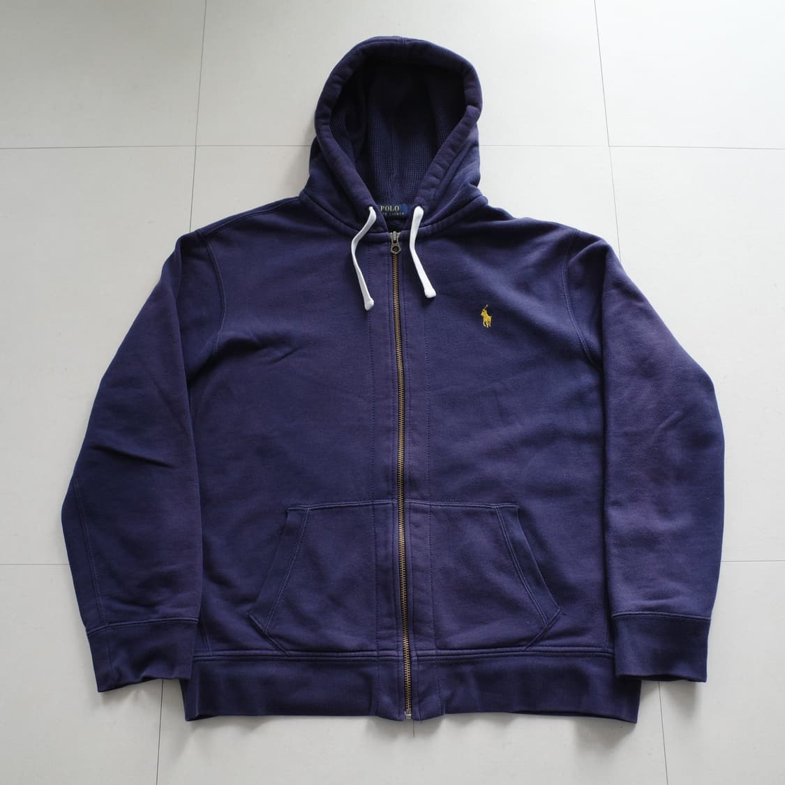 90s 폴로 랄프로렌 정품 네이비 써멀 후드 집업 XL 상품이미지1