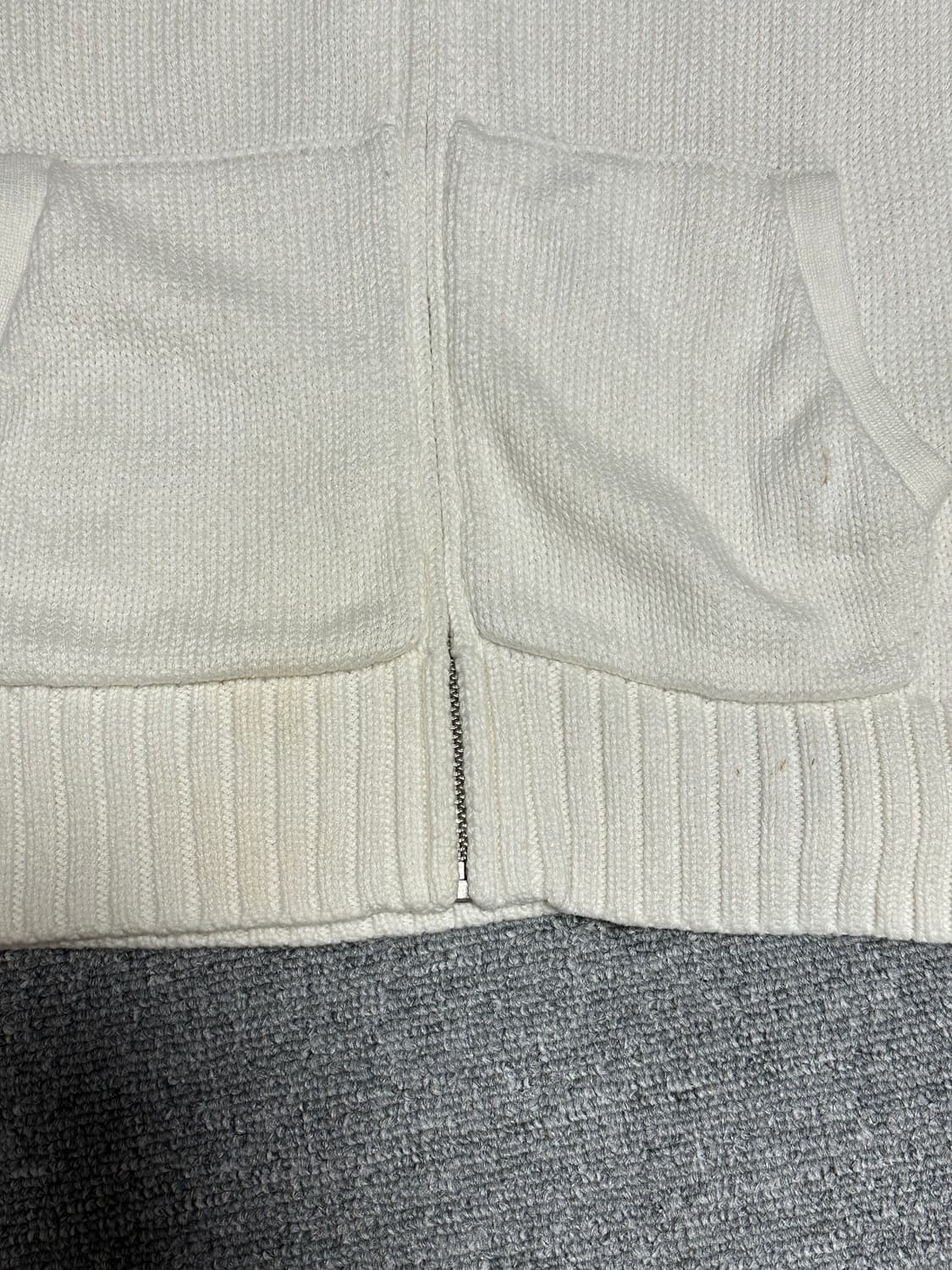 폴로 빅포니 니트 후드집업 화이트 희귀매물 상품이미지5