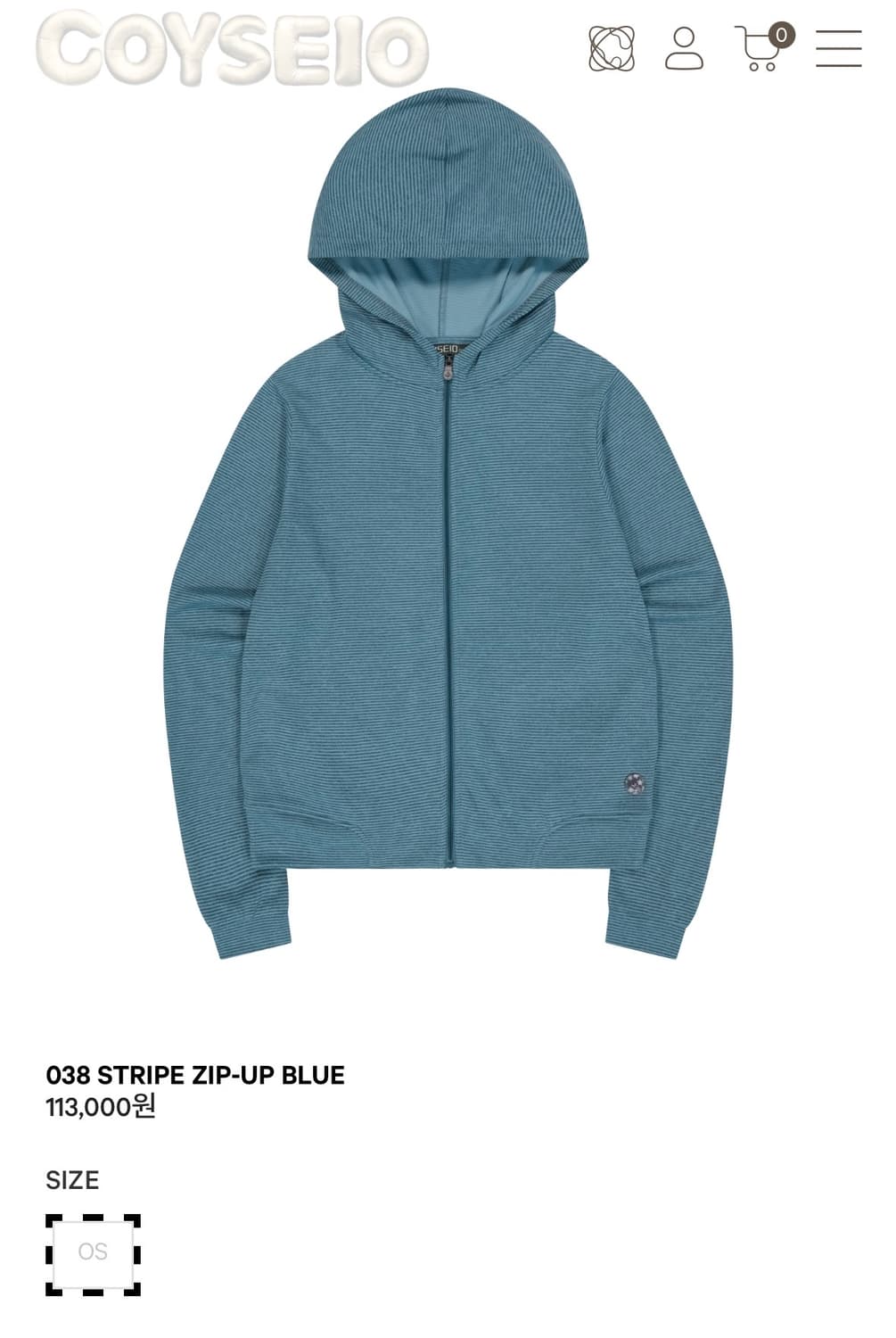 coyseio038 STRIPE ZIP-UP BLUE  상품이미지2