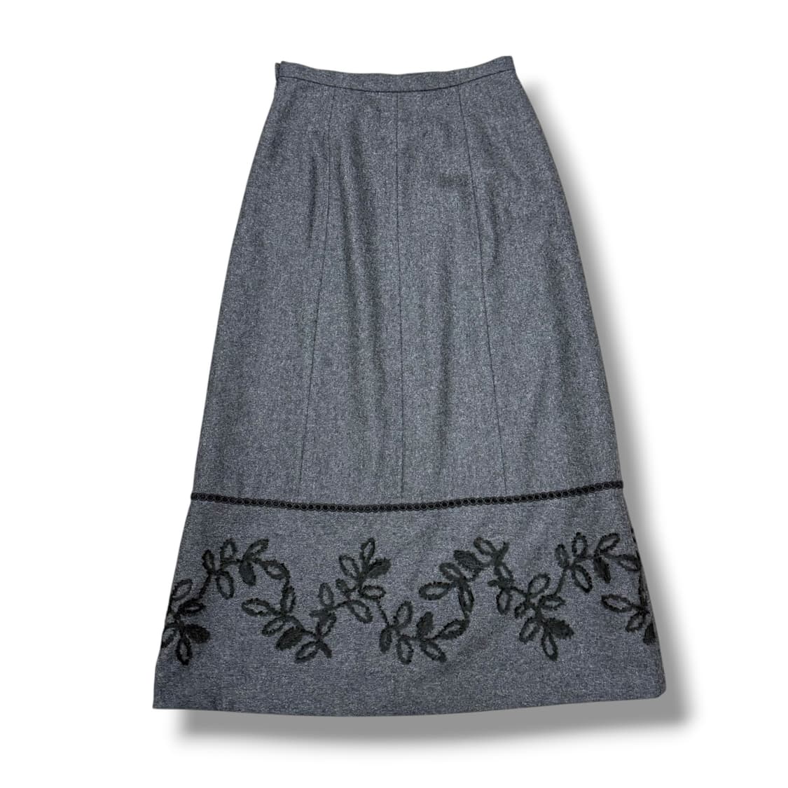 JPN 그레이 자수 울 롱스커트 상품이미지2