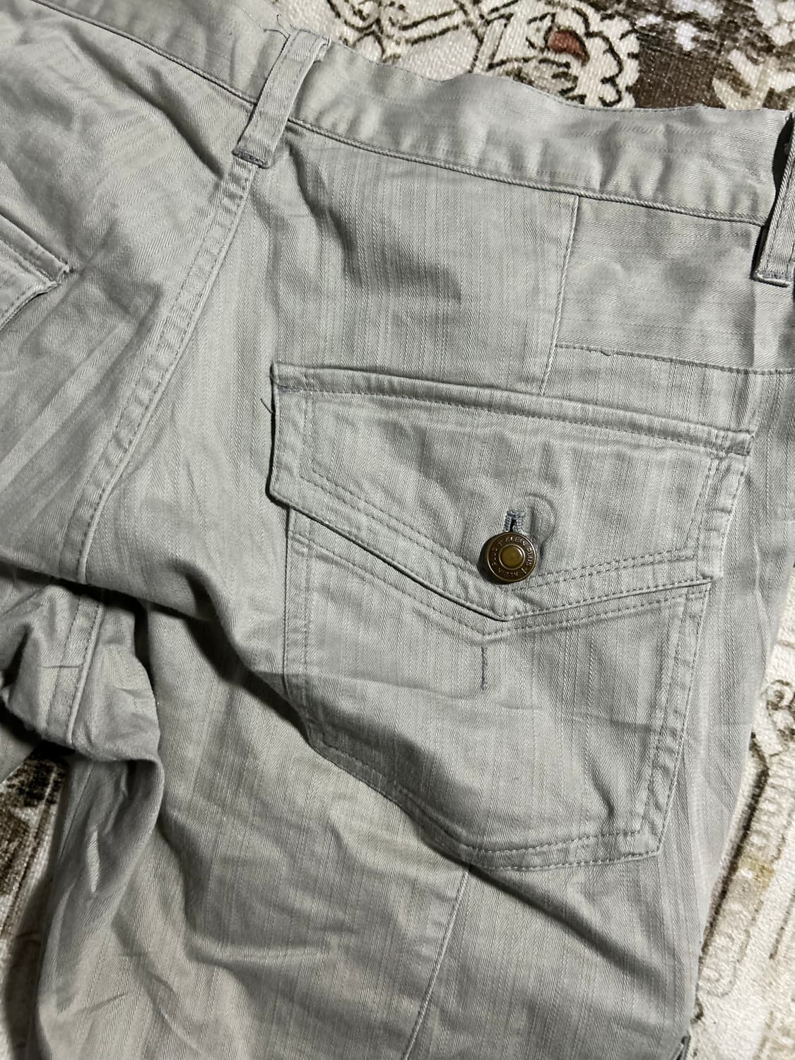 y2k beige grey cargo zipper pants 상품이미지6