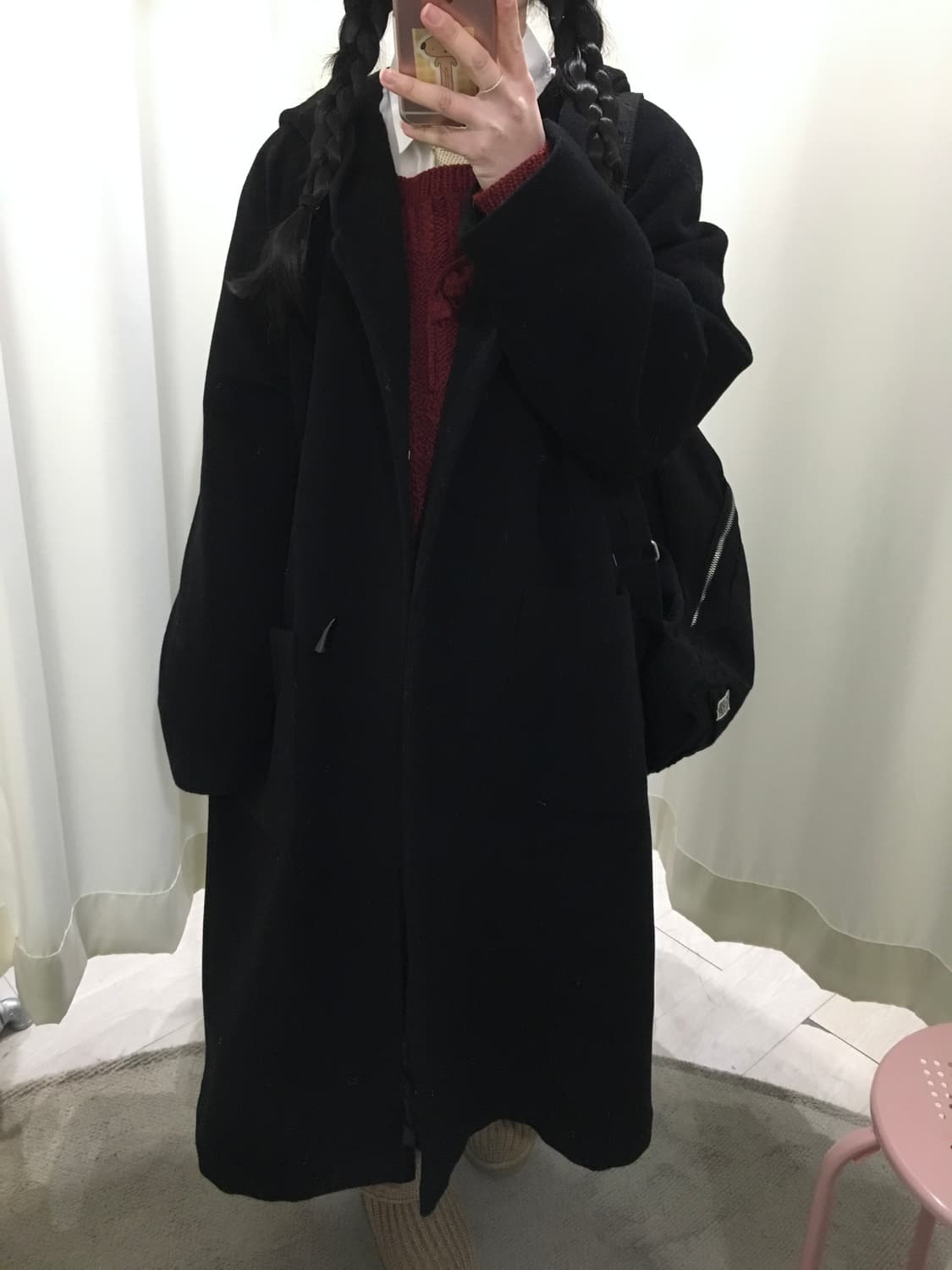 더플 후드 롱코트 상품이미지6