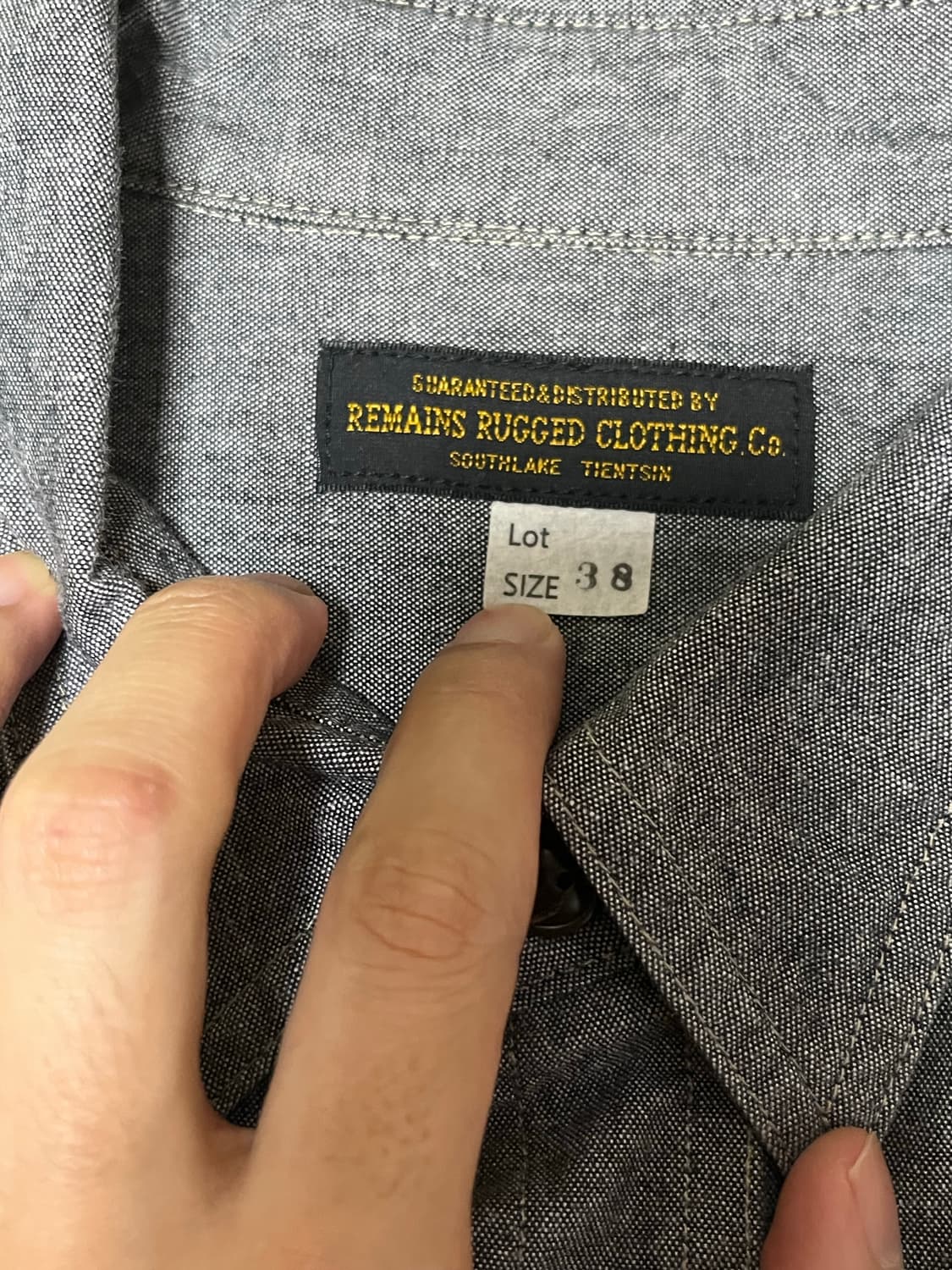 리메인클로딩 샴브레이셔츠 38사이즈 m-L 상품이미지3