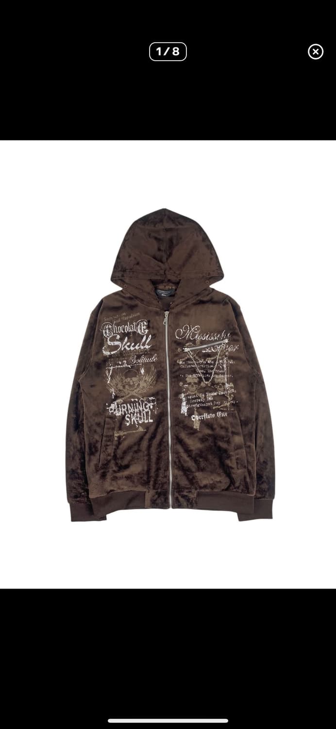 beaumere 펑크 벨루어 후드집업 상품이미지1