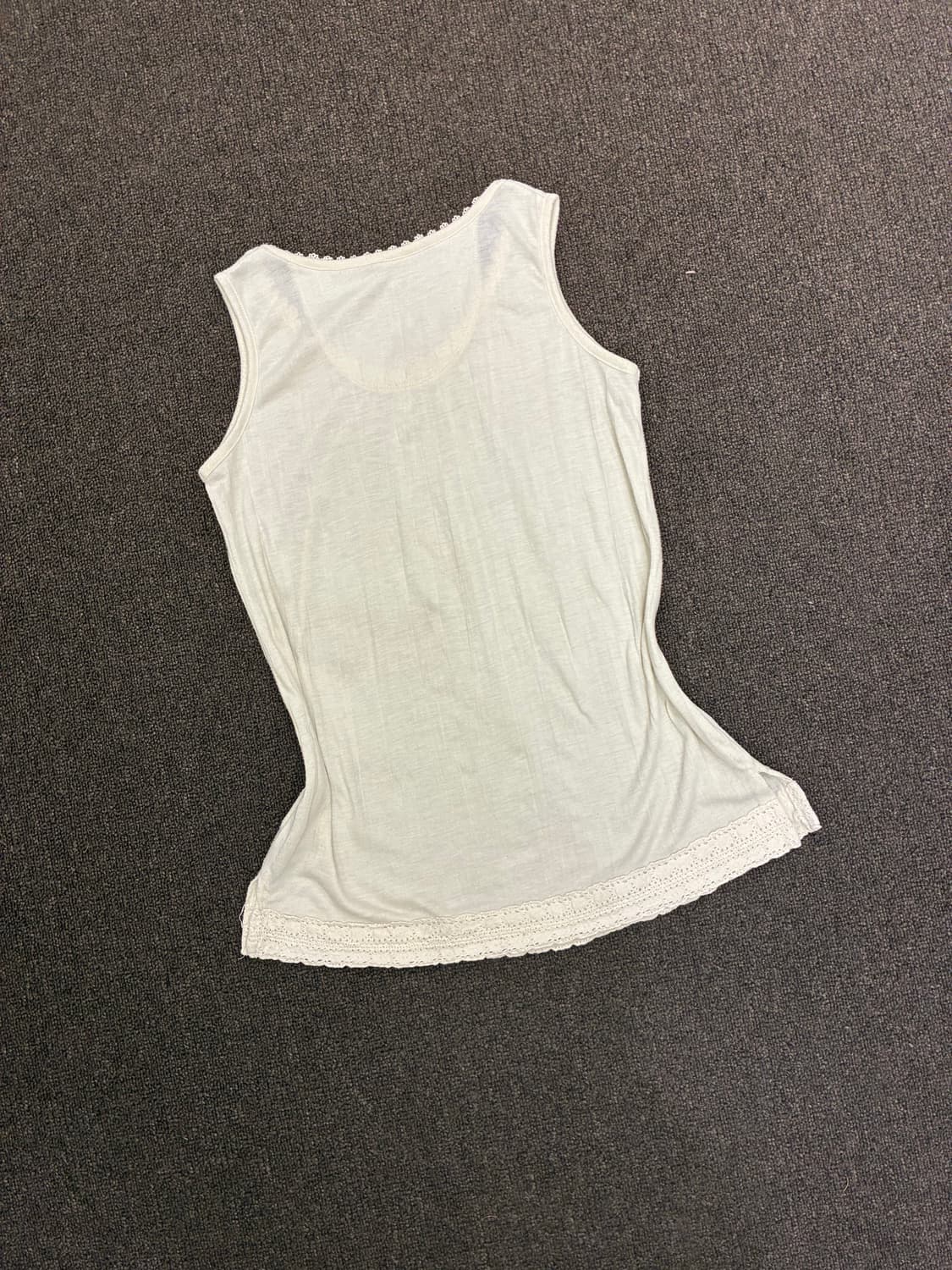 M)Japanese vintage 여성 레이스 디테일 슬리브리스 상품이미지5