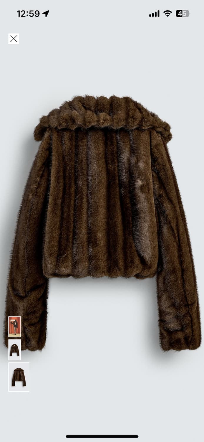 신상 자라 디즈니 콜라보 페이크 퍼 크롭 자켓 상품이미지2