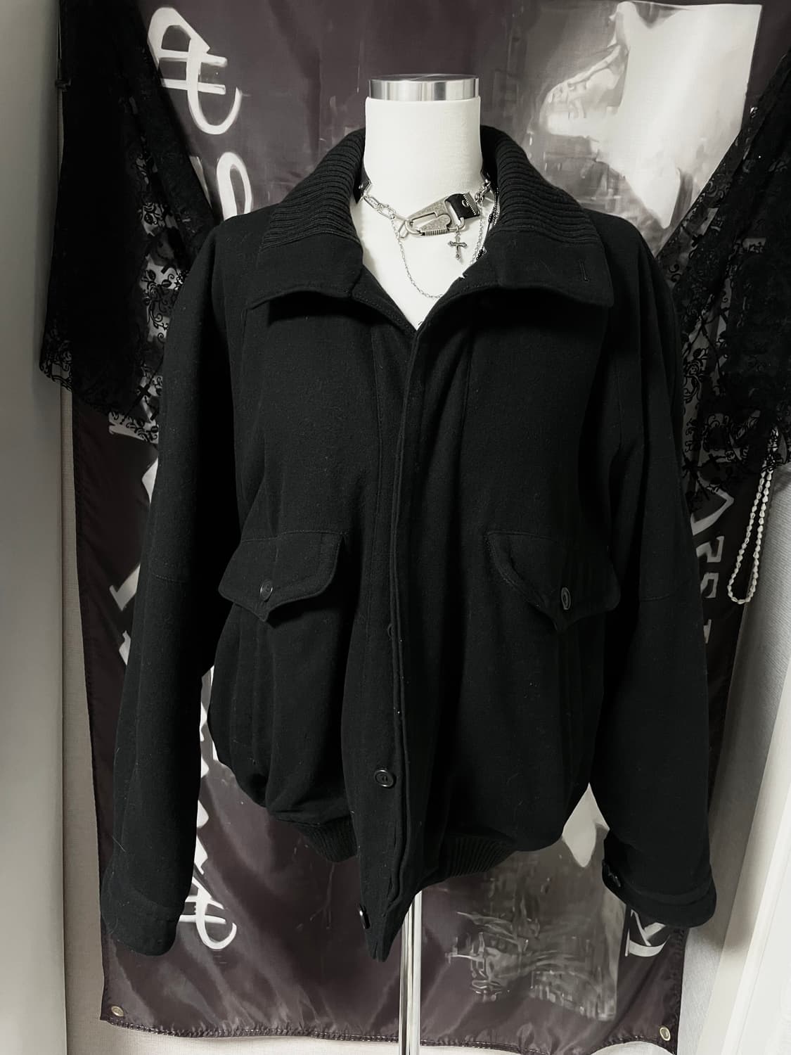 Jpn 울 하이넥 봄버자켓 00s일본빈티지갸루미세키서울코이세이오캐피탈st 상품이미지2