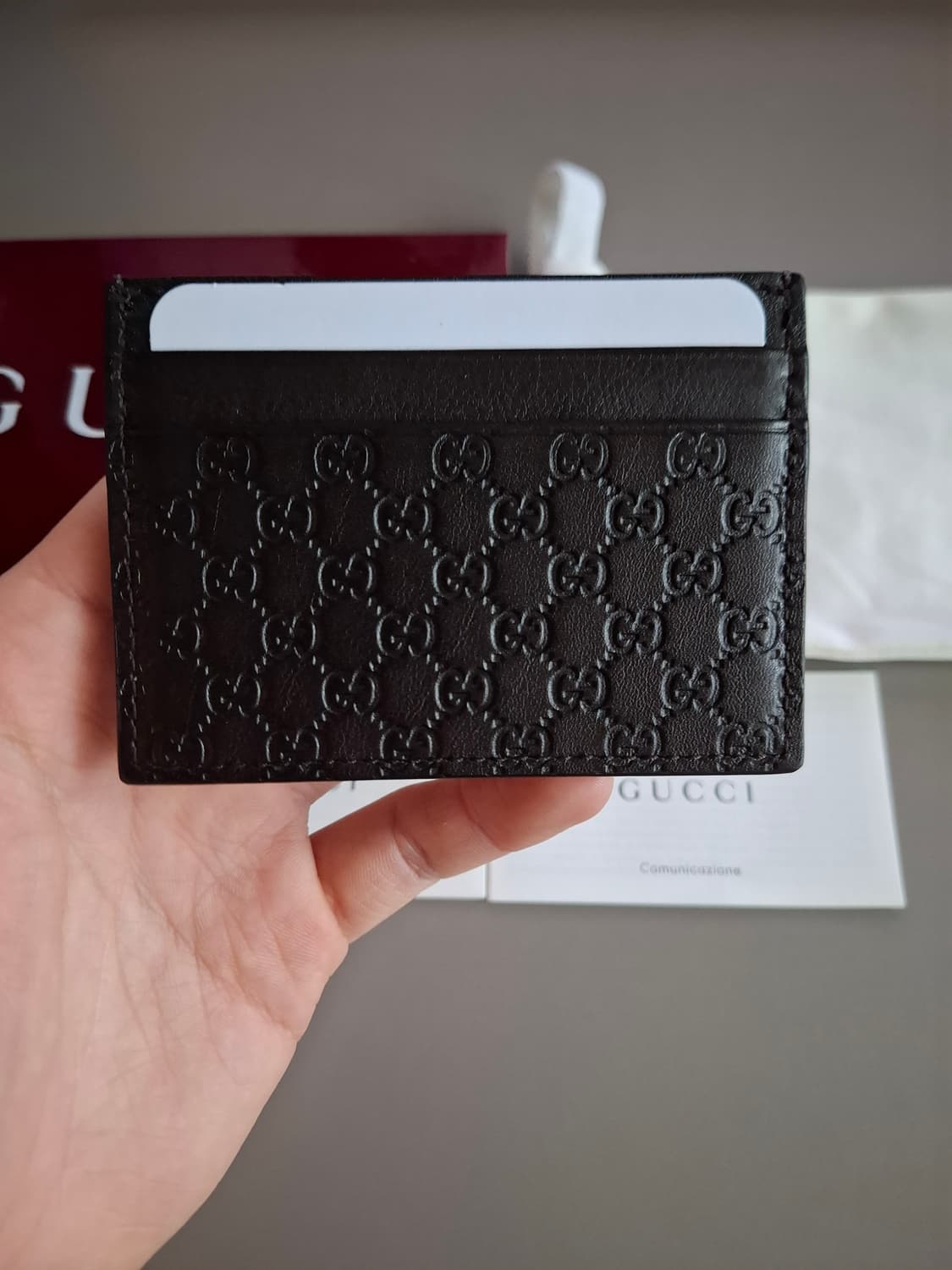 구찌 마이크로시마 다크브라운 카드지갑 상품이미지2