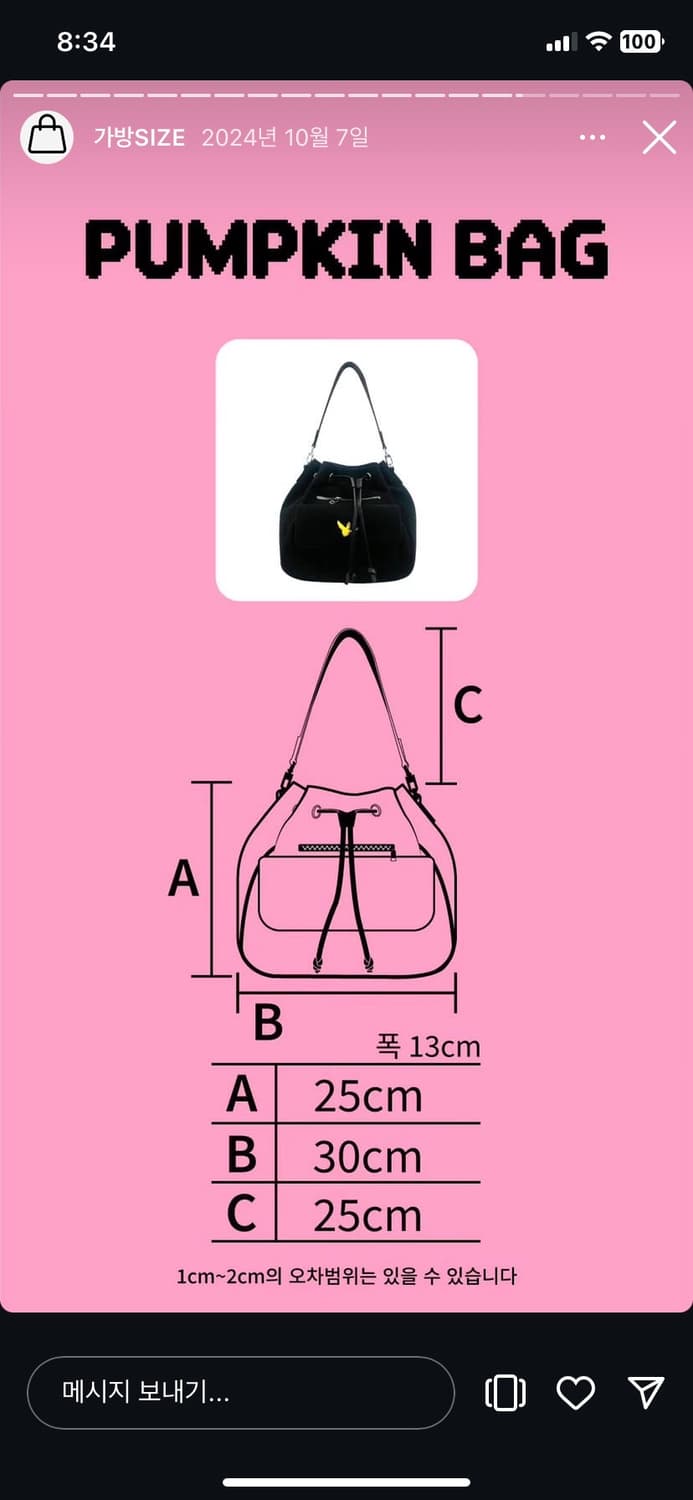 켈리즈 펌킨백 미사용 상품이미지6