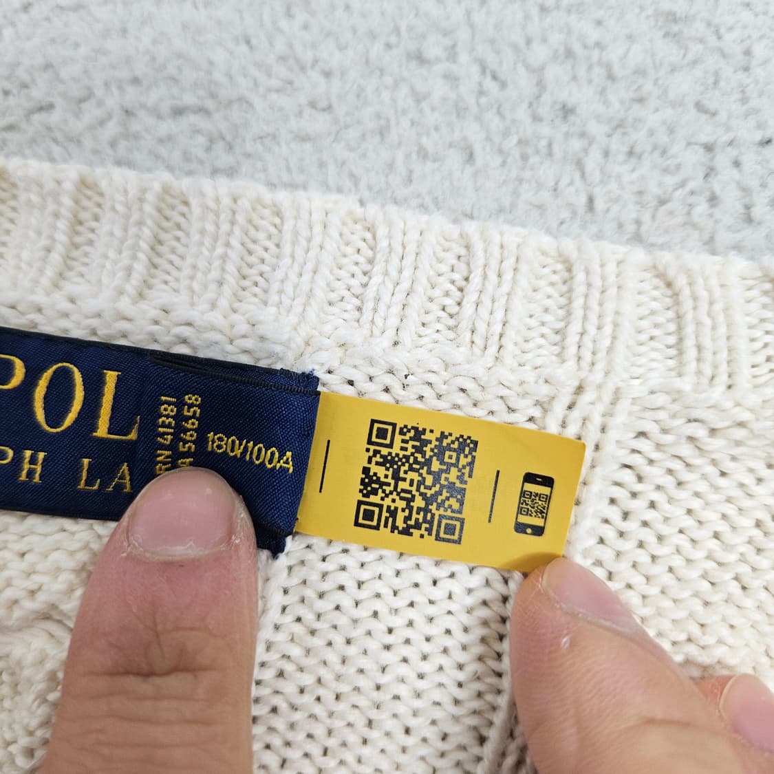 폴로 랄프 로렌 신형 QR 케이블 니트 L 상품이미지5