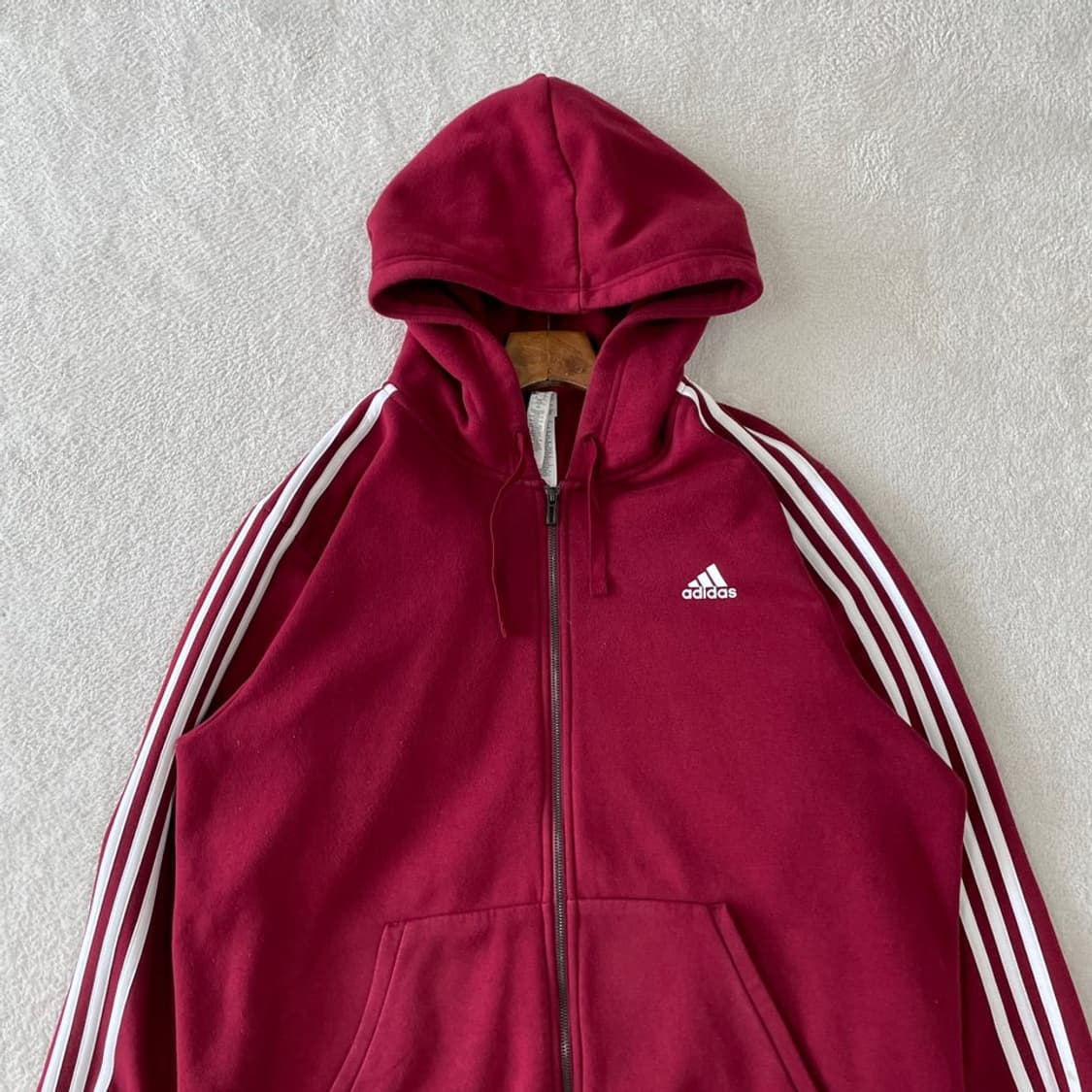 XXL 아디다스 버건디 후드집업 자켓 삼선 110 상품이미지2