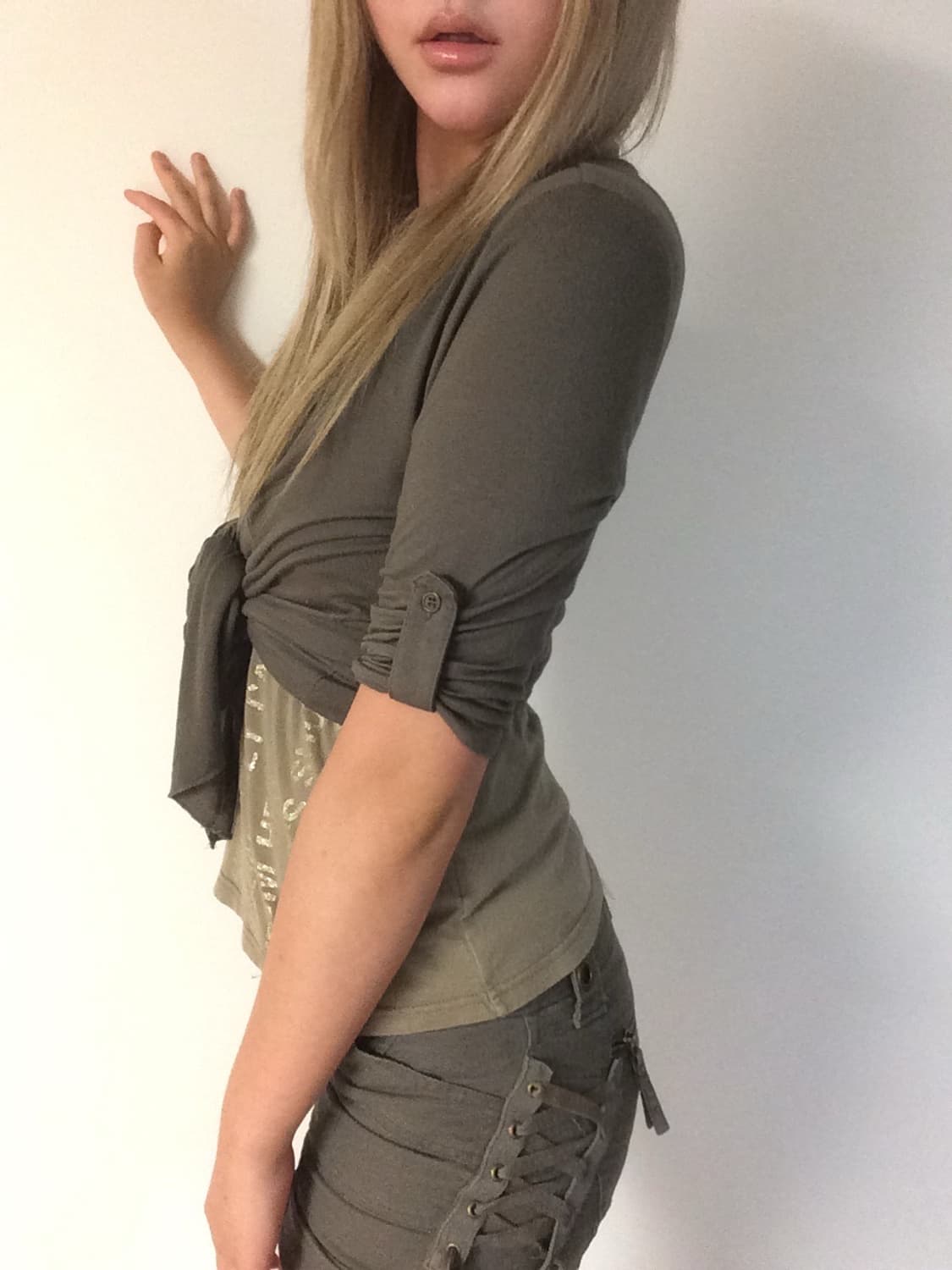 Khaki y2k Lace up Short 오네갸루 갸루 레이스업 쇼츠 상품이미지5