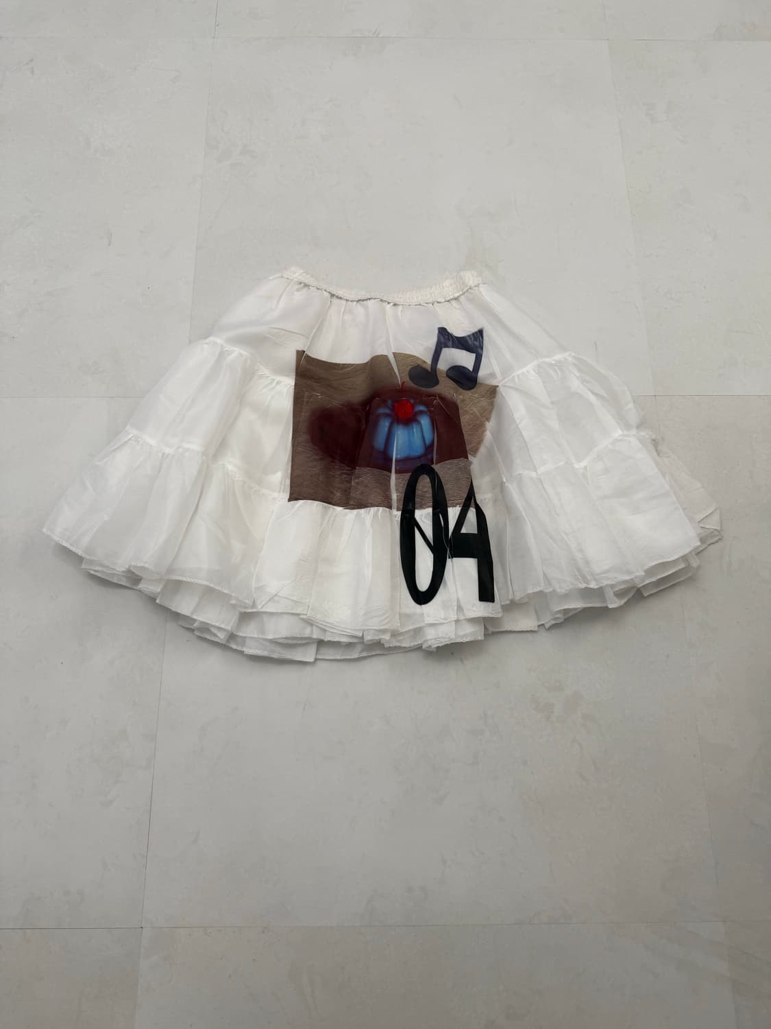 화이트 시스루 푸딩 스커트  상품이미지4