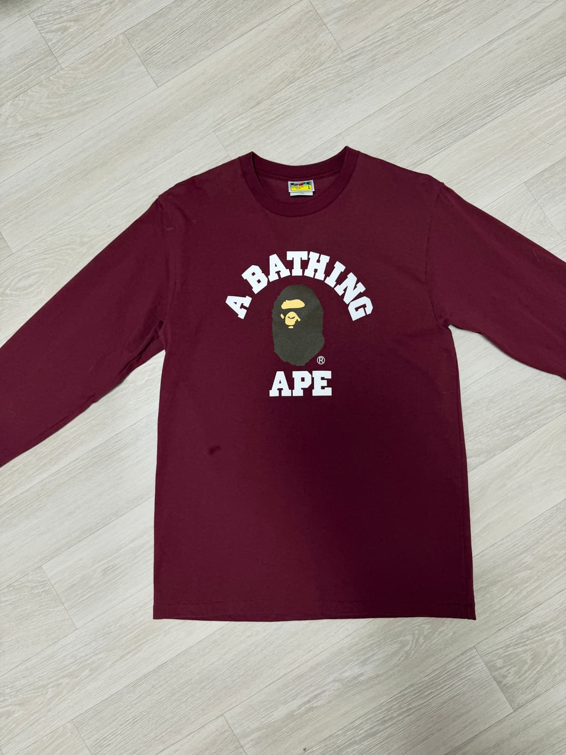 베이프 롱슬리브 버건디 상품이미지1