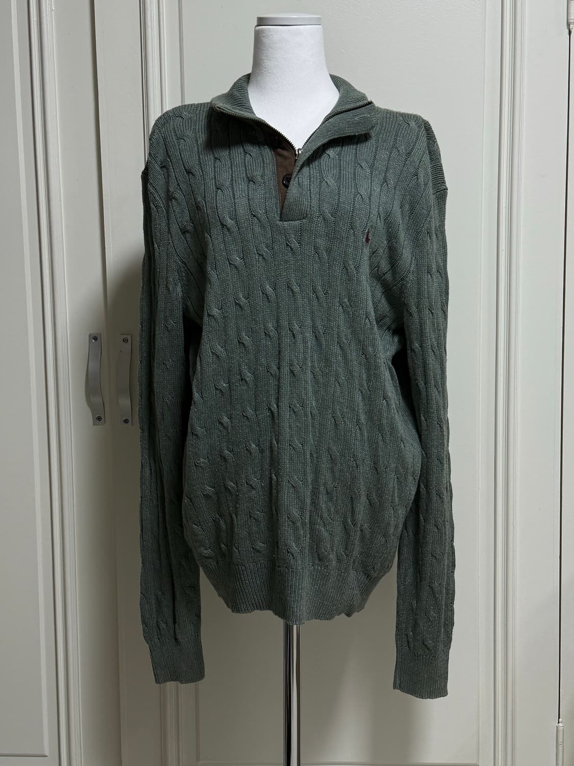 폴로 랄프로렌 카키올리브 반집업 니트 상품이미지1