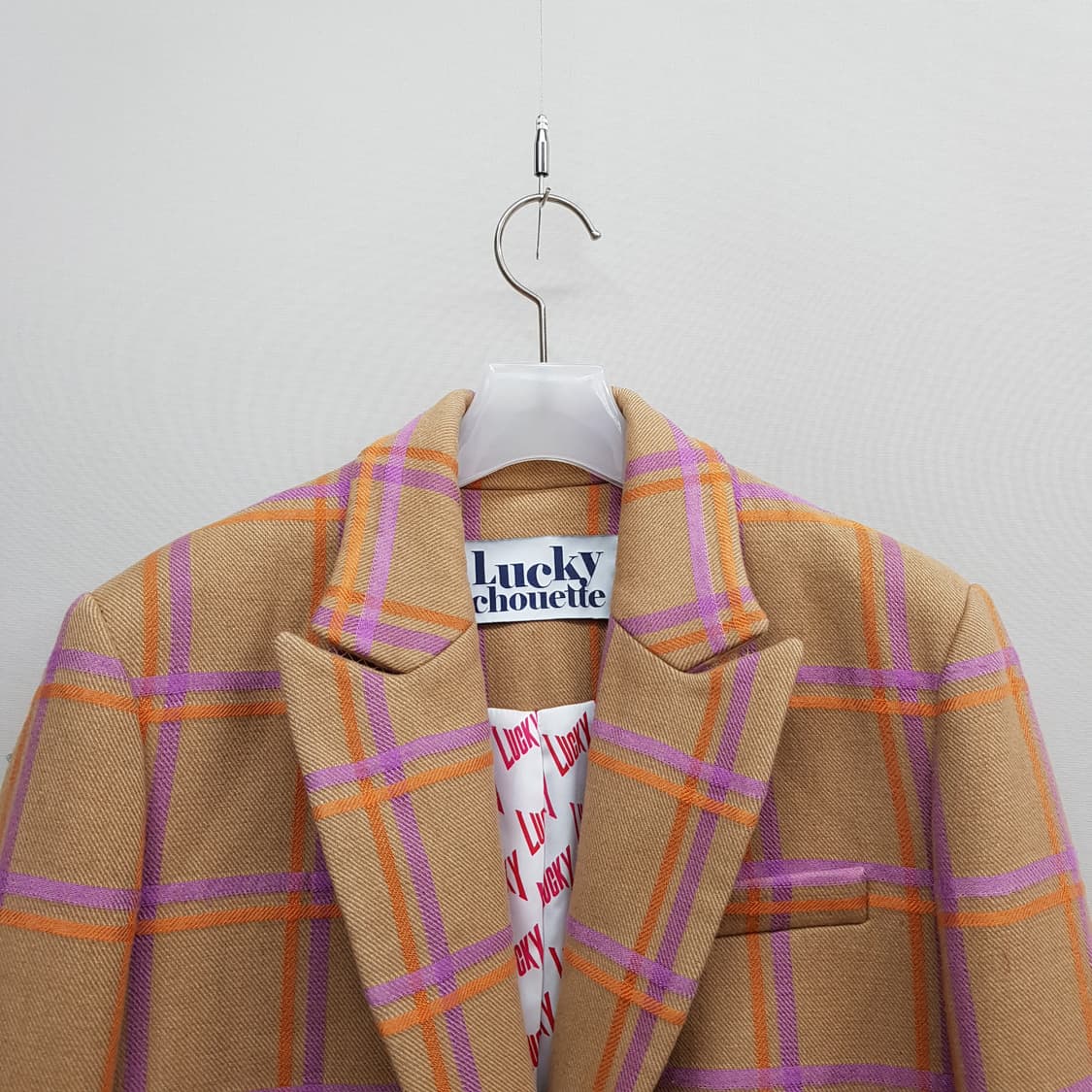 럭키슈에뜨 체크 싱글 자켓 36사이즈 상품이미지2