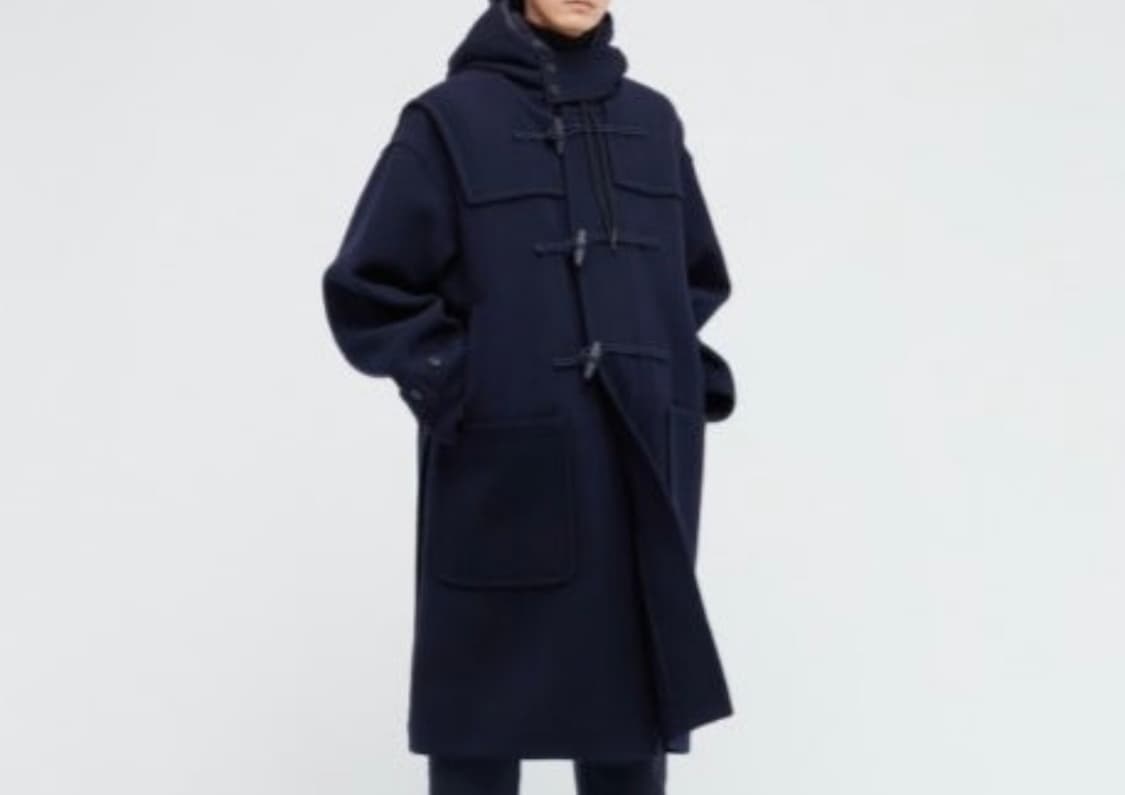 유니클로 +J 울 오버사이즈 더플 코트 네이비 상품이미지2