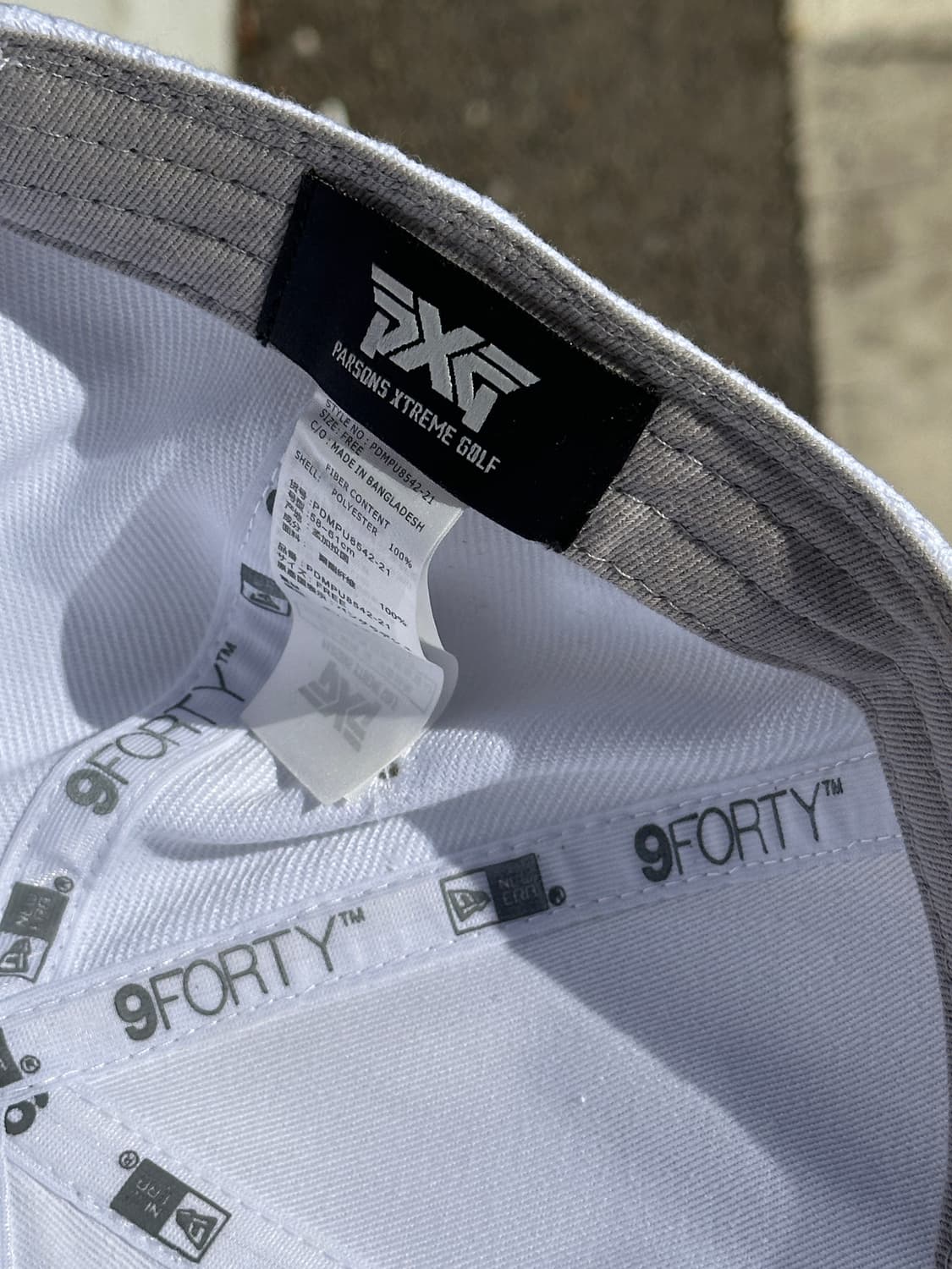 [F] PXG 골프 뉴에라 메탈로고 화이트 볼캡 모자 상품이미지8