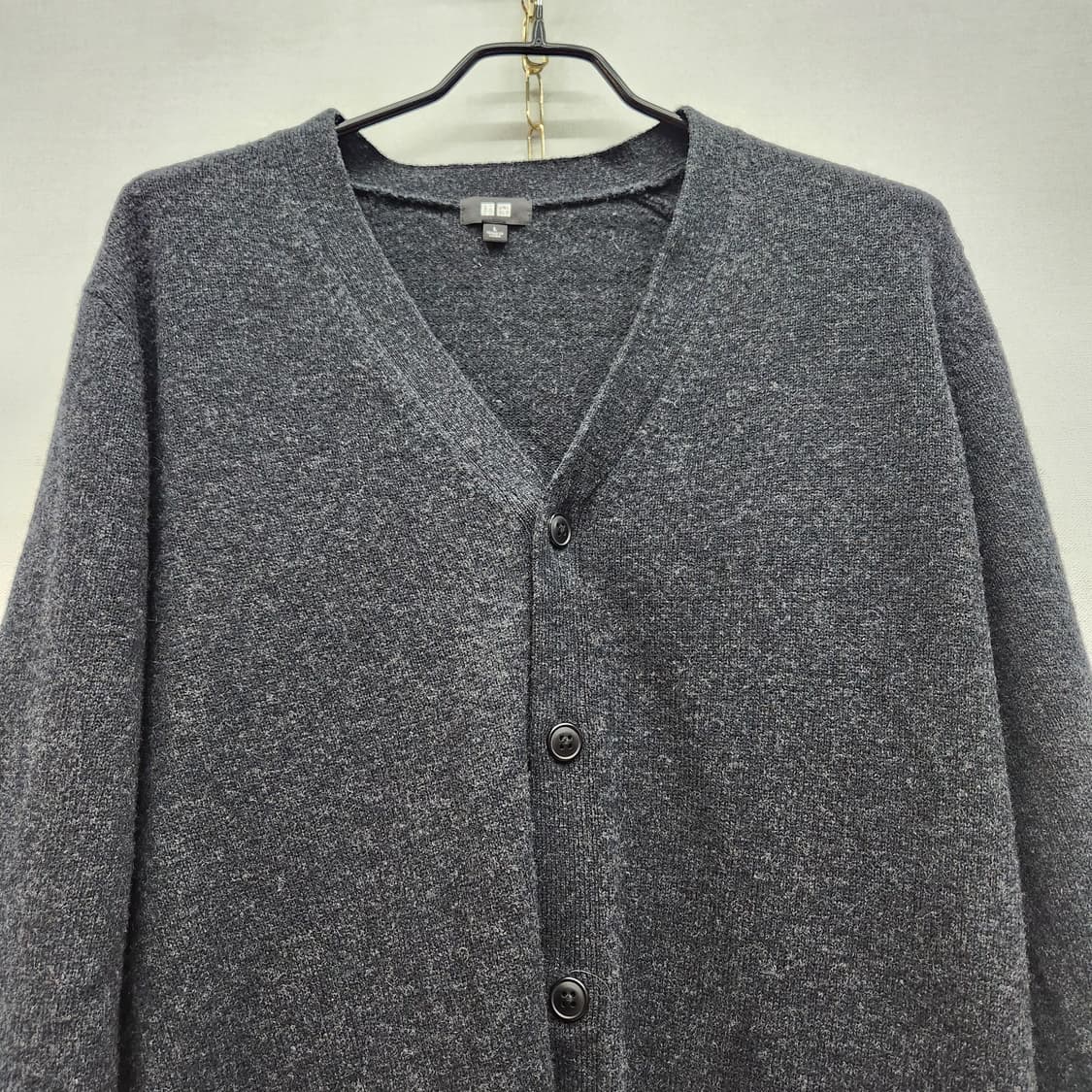 유니클로 차콜색 모100% 가디건 L(L) 상품이미지2
