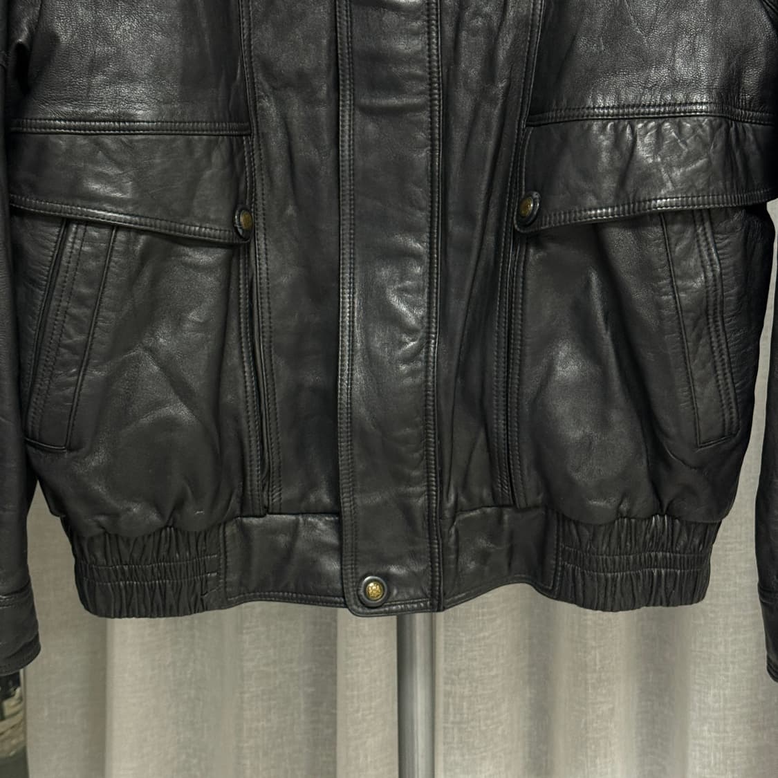 90’s 일본 빈티지 ASUKA COMO 가죽 자켓 블루종 상품이미지4