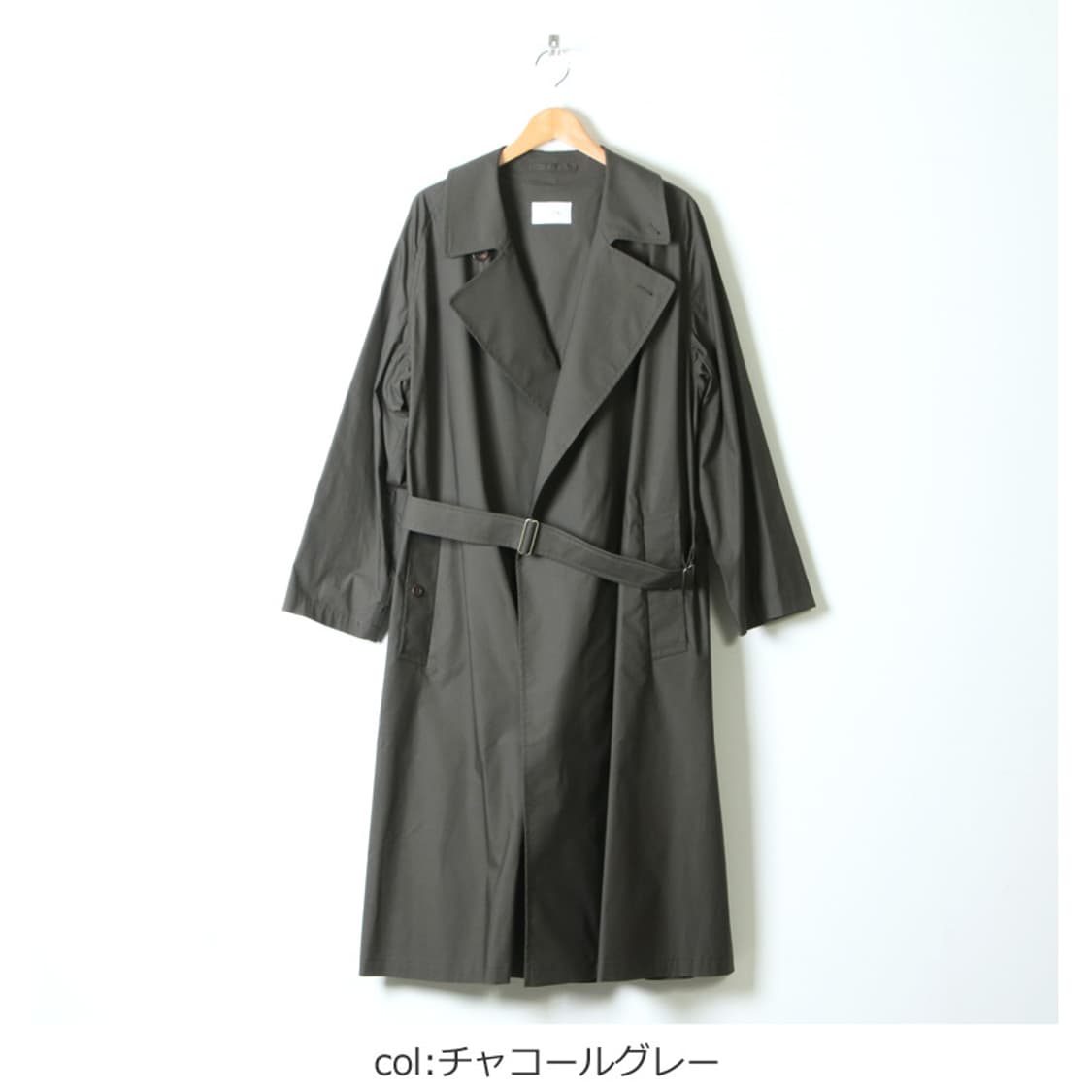 [4] 시오타 수빈 코튼 타이로켄 코트 차콜그레이 상품이미지1
