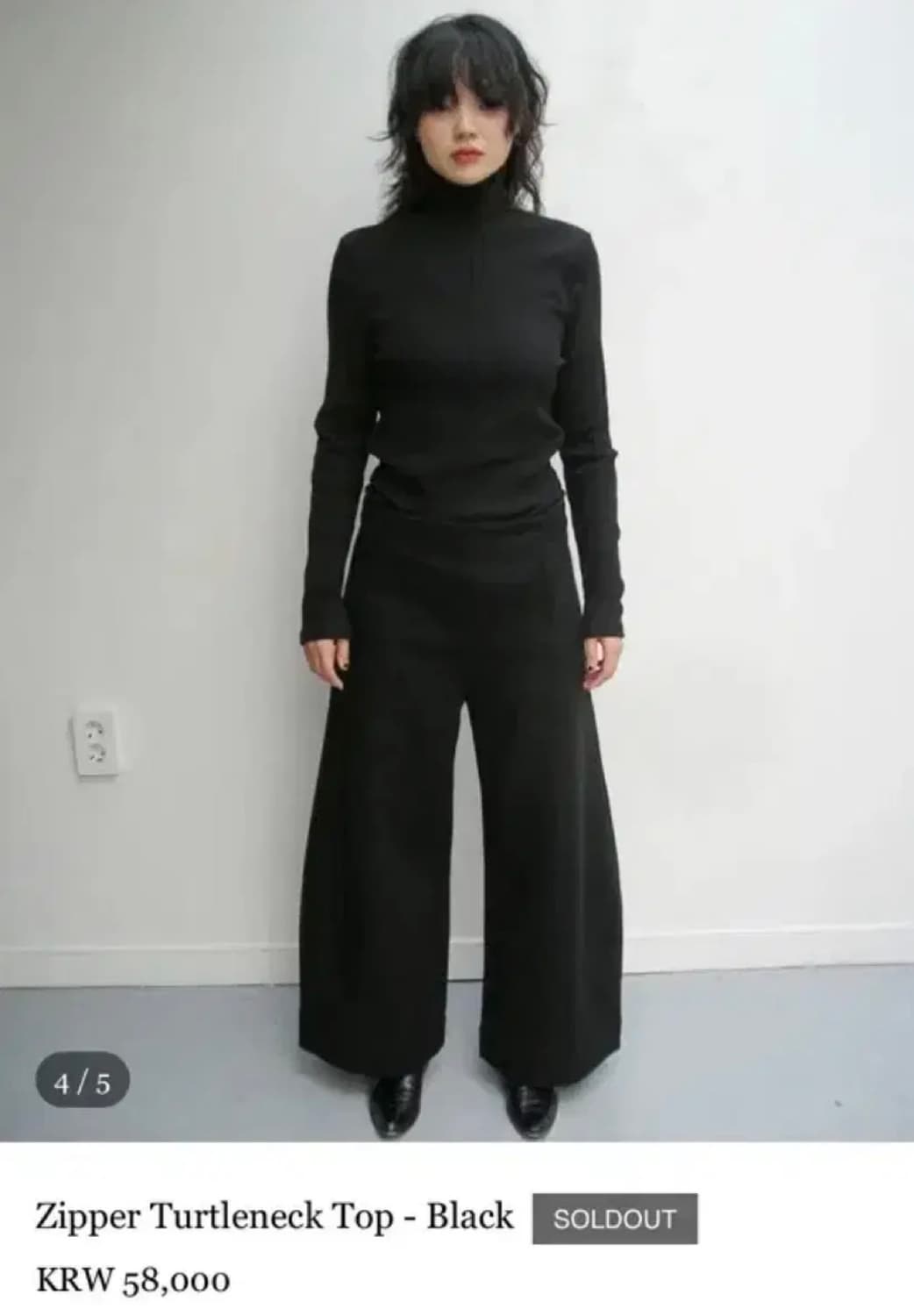 eonts 애옹쓰 지퍼 터틀넥 탑 블랙 상품이미지1