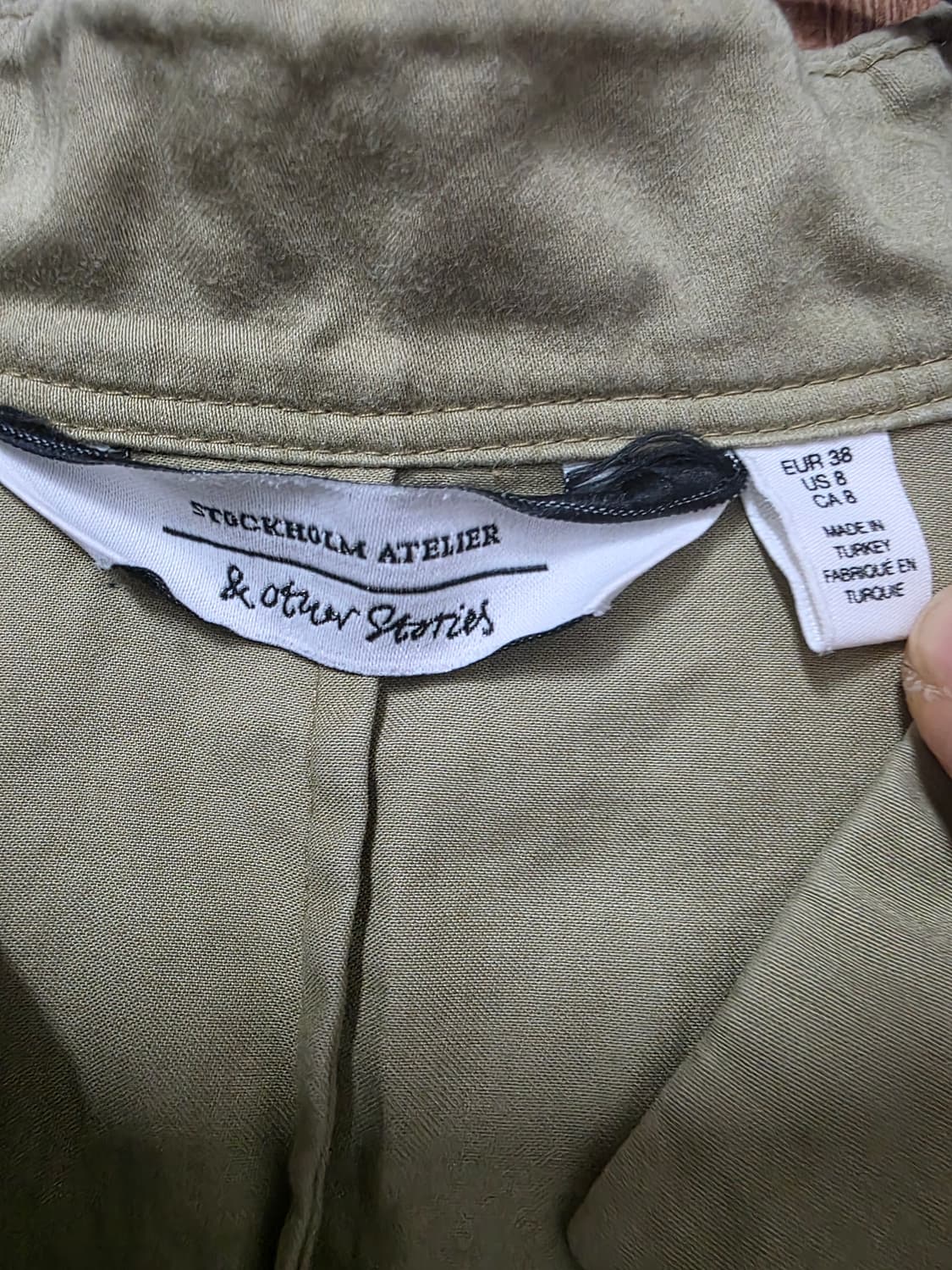 앤아더스토리즈 브이넥 코튼 카프탄 원피스 상품이미지3