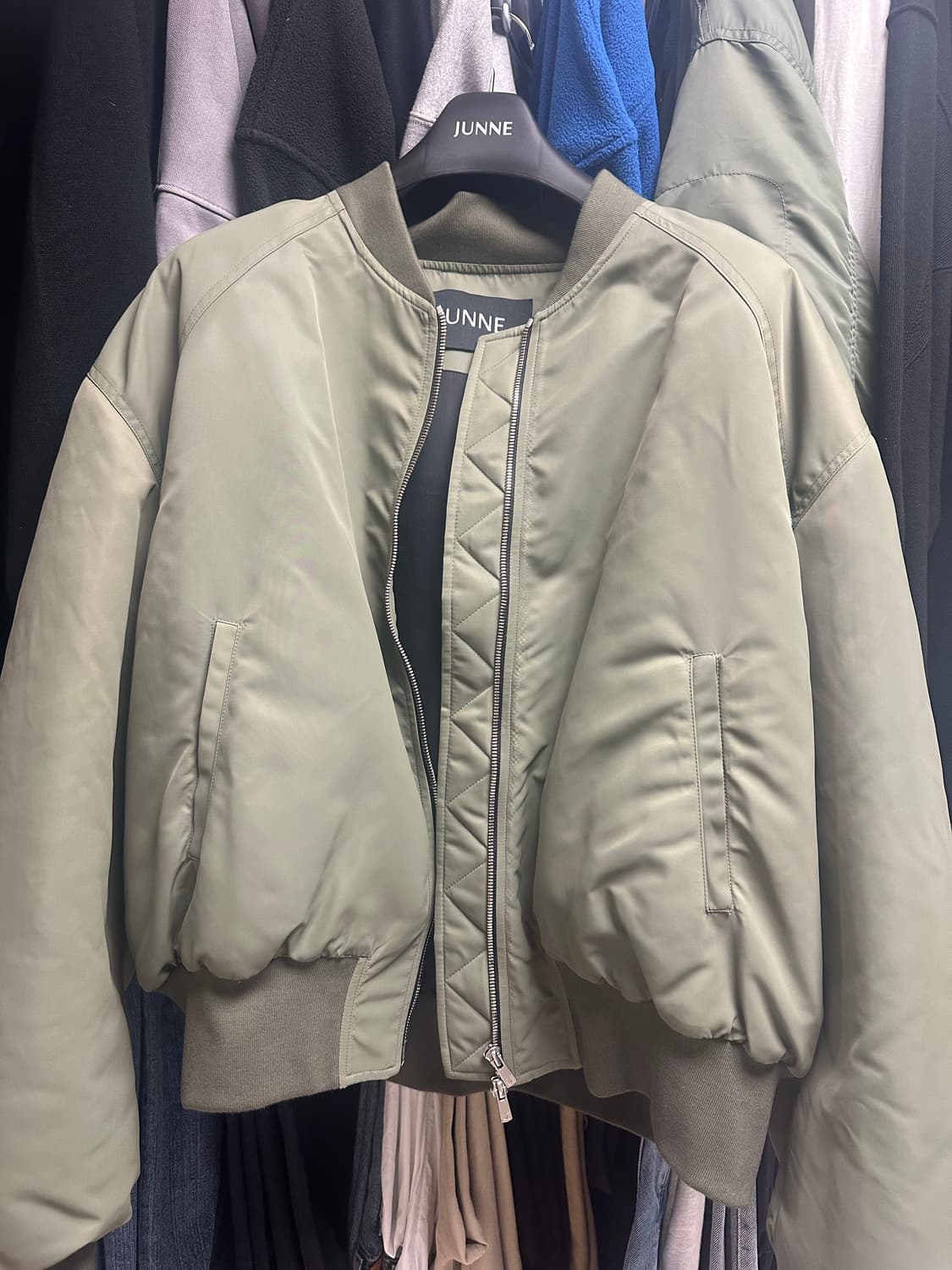 [M]준느 j48 나일론 카키 봄버 상품이미지1