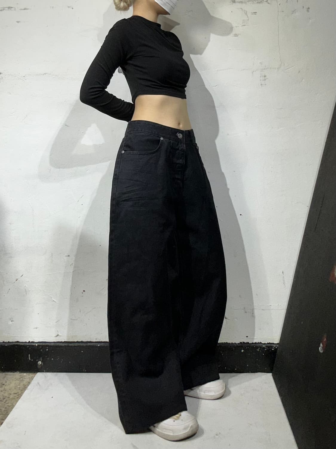 우드먼 흑청 에센셜 와이드 데님 팬츠 청바지 상품이미지1