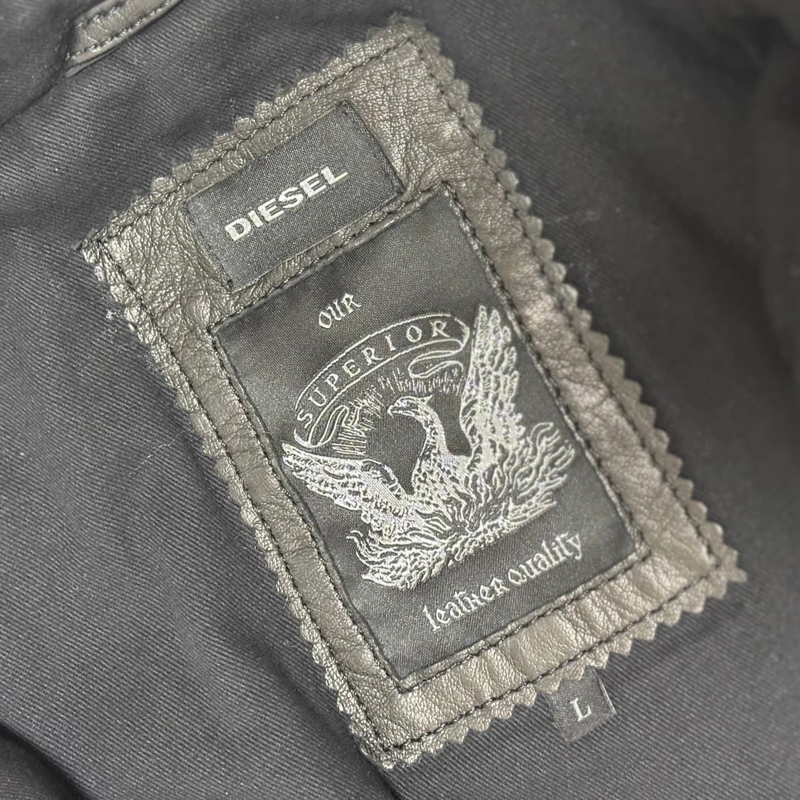 디젤(DIESEL) 램스킨 후드 레더 자켓 상품이미지7