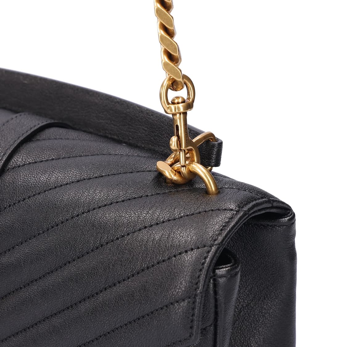 생로랑 마틀라세 모노그램 컬리지 미디움 체인백 레더 블랙 상품이미지4