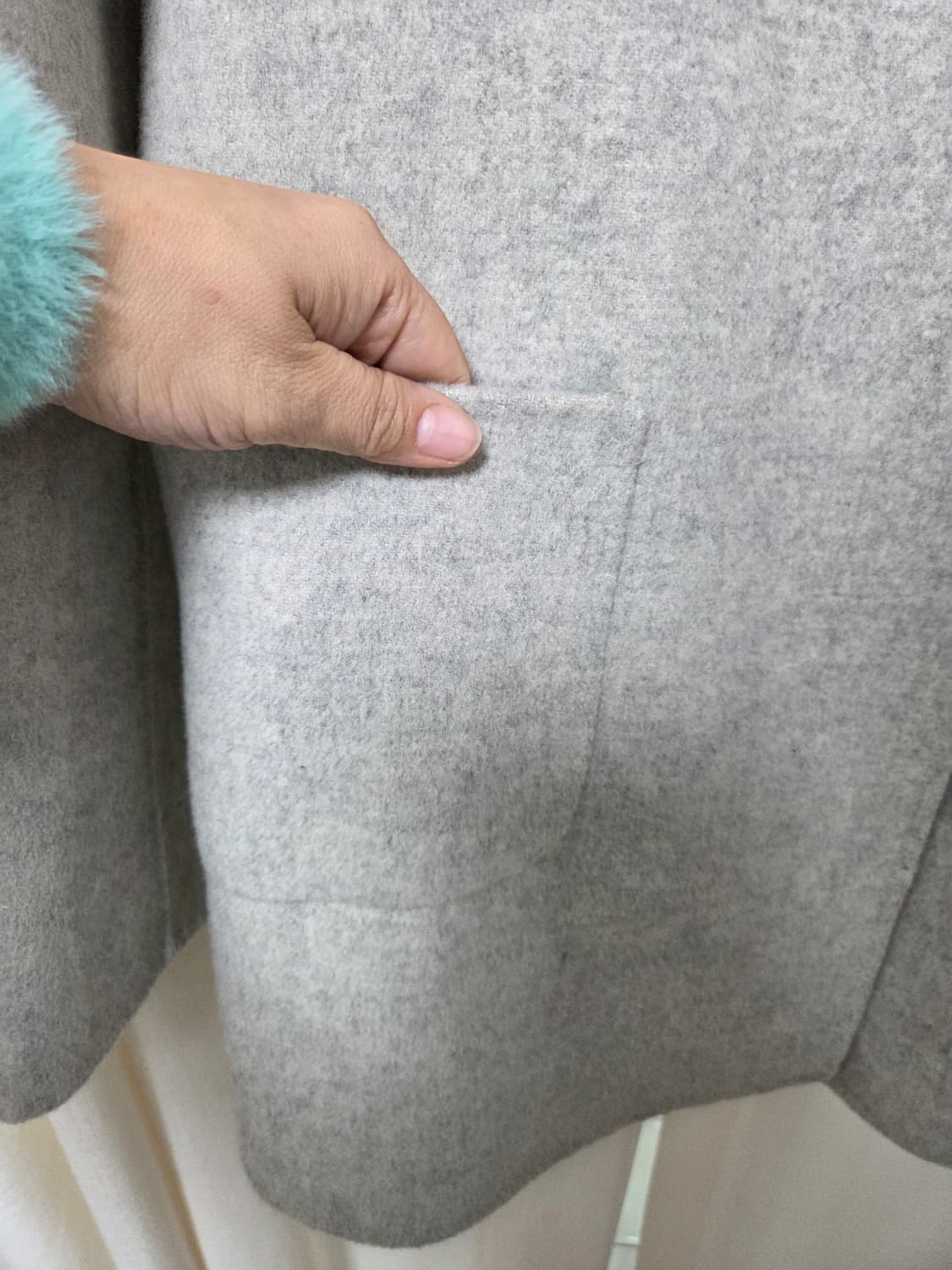 핸드메이드 반 코트 그레이 상품이미지10