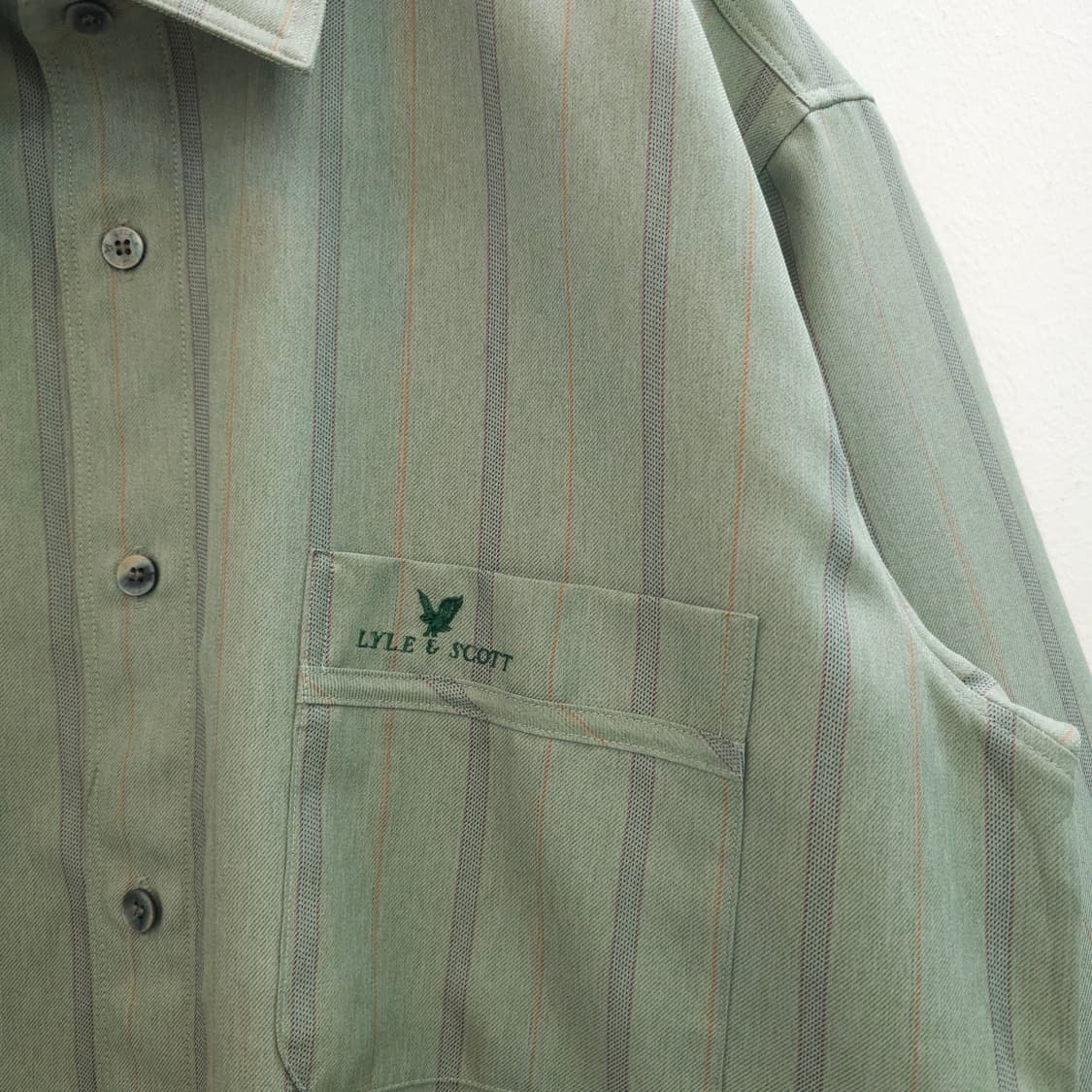 LYLE&SCOTT 그린 스트라이프 셔츠 상품이미지5