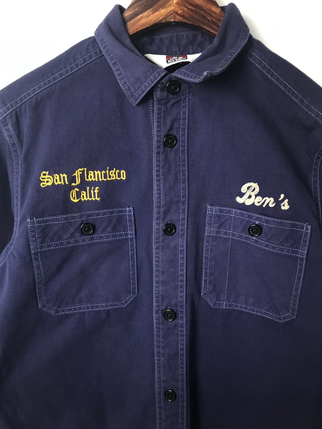 벤 데이비스 자수 빅로고 스티치 네이비 워크셔츠 상품이미지4