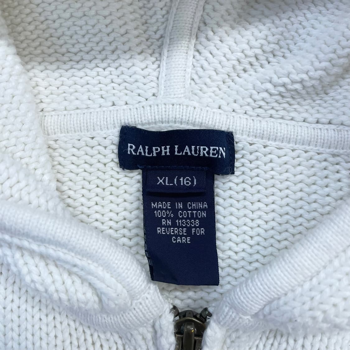 폴로 랄프로렌 포니 로고 니트 후드집업 화이트 상품이미지5