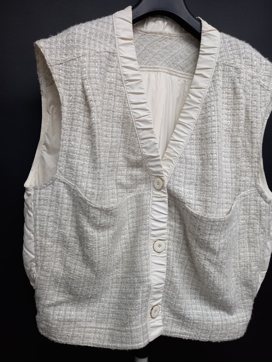 시스템 춘추동 트위드 인조가죽 베스트 82 55-77 상품이미지4