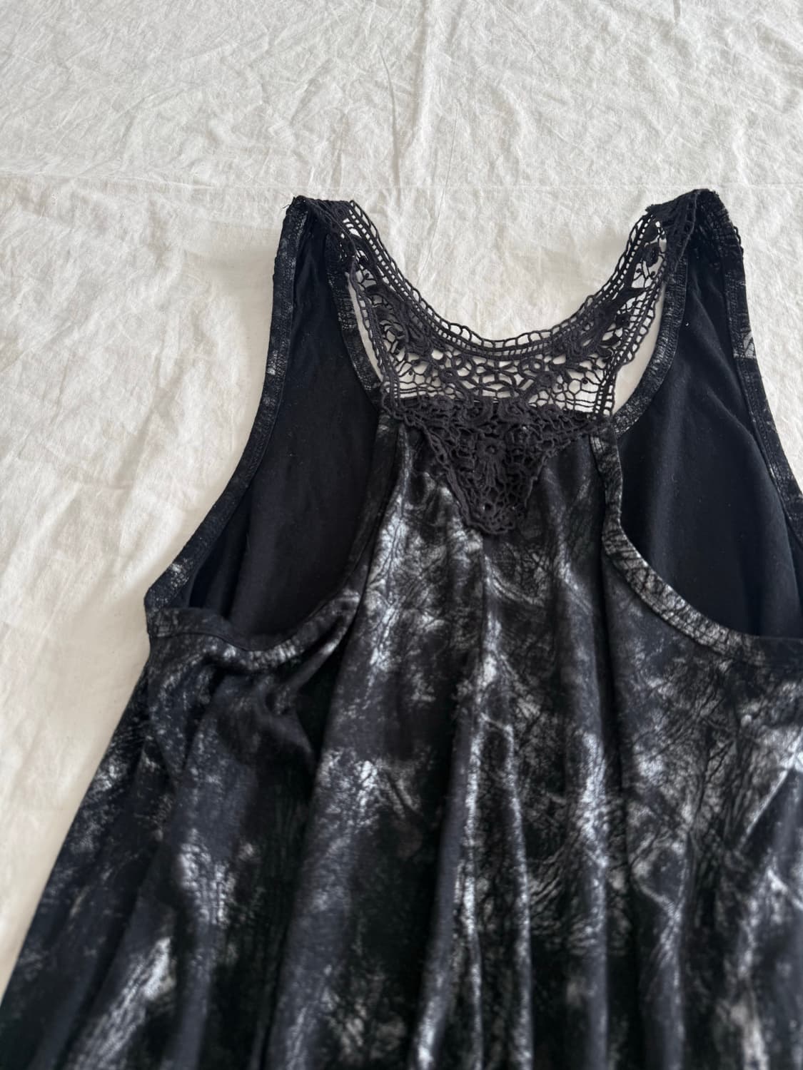 블랙 타이다이 펑크 락시크 크로쉐 슬리브리스 상품이미지5