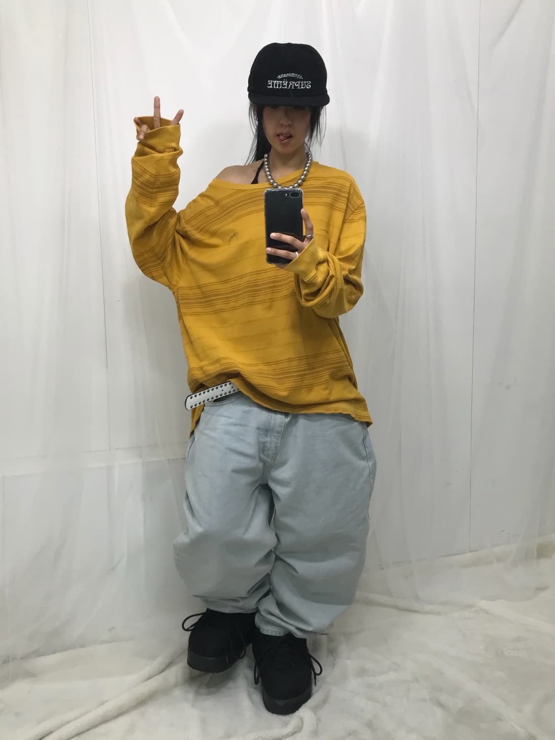 스투시 머스타드 스트라이프 롱슬리브 상품이미지2