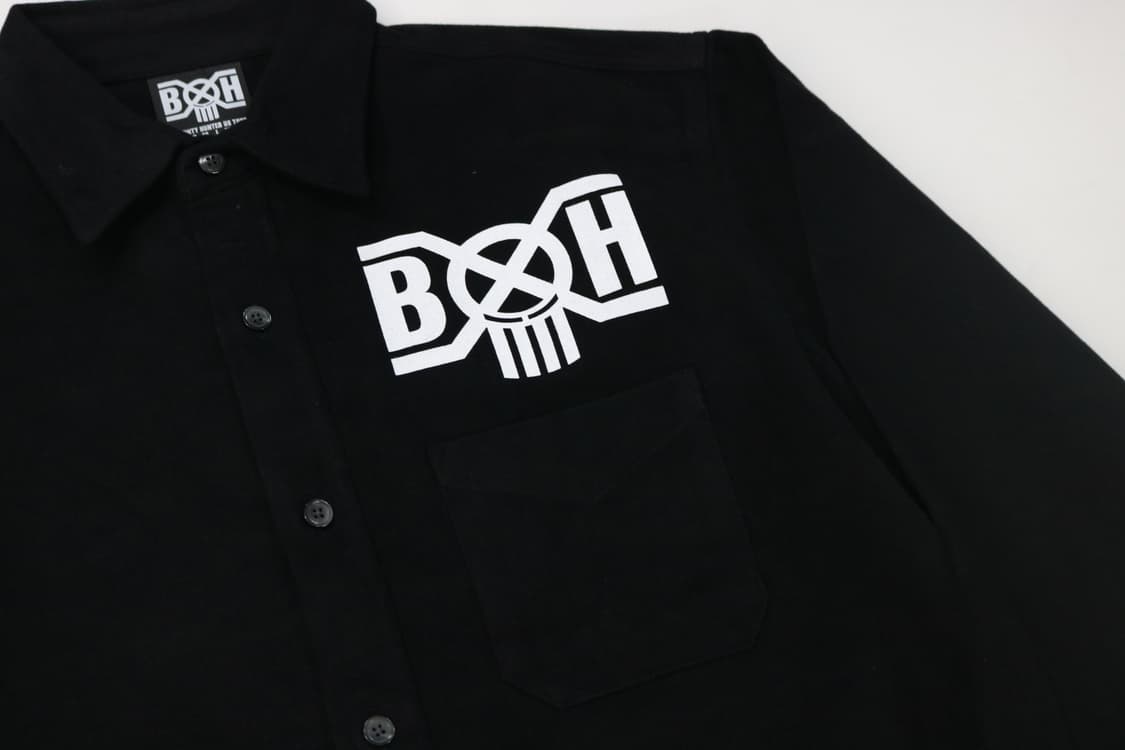BOUNTY HUNTER 바운티 헌터 BxH 빅로고 블랙 워크 셔츠 L 상품이미지4