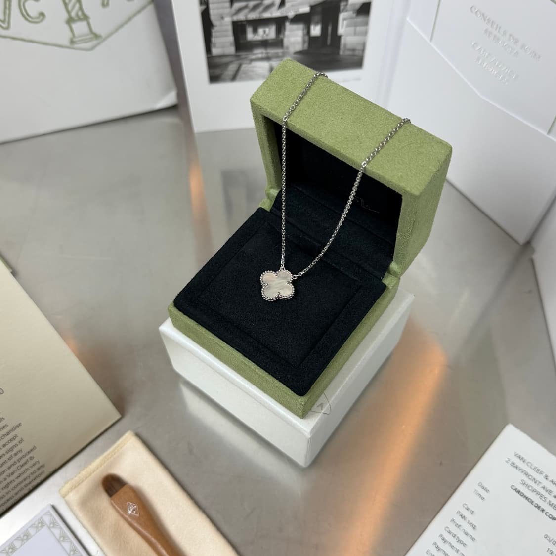 [리오브] 반클리프 아펠 빈티지 알함브라 마더오브펄 목걸이 상품이미지3