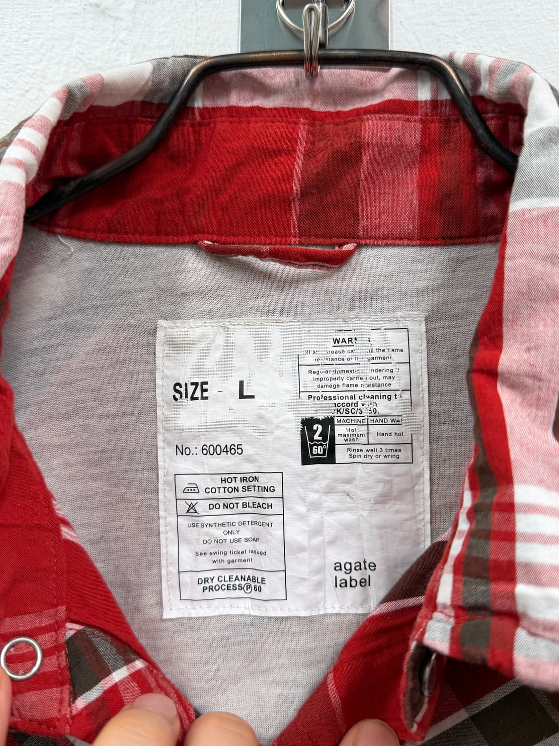 Japanese Vintage 웨스턴 카우보이 카라 와이어 체크셔츠 L 상품이미지2