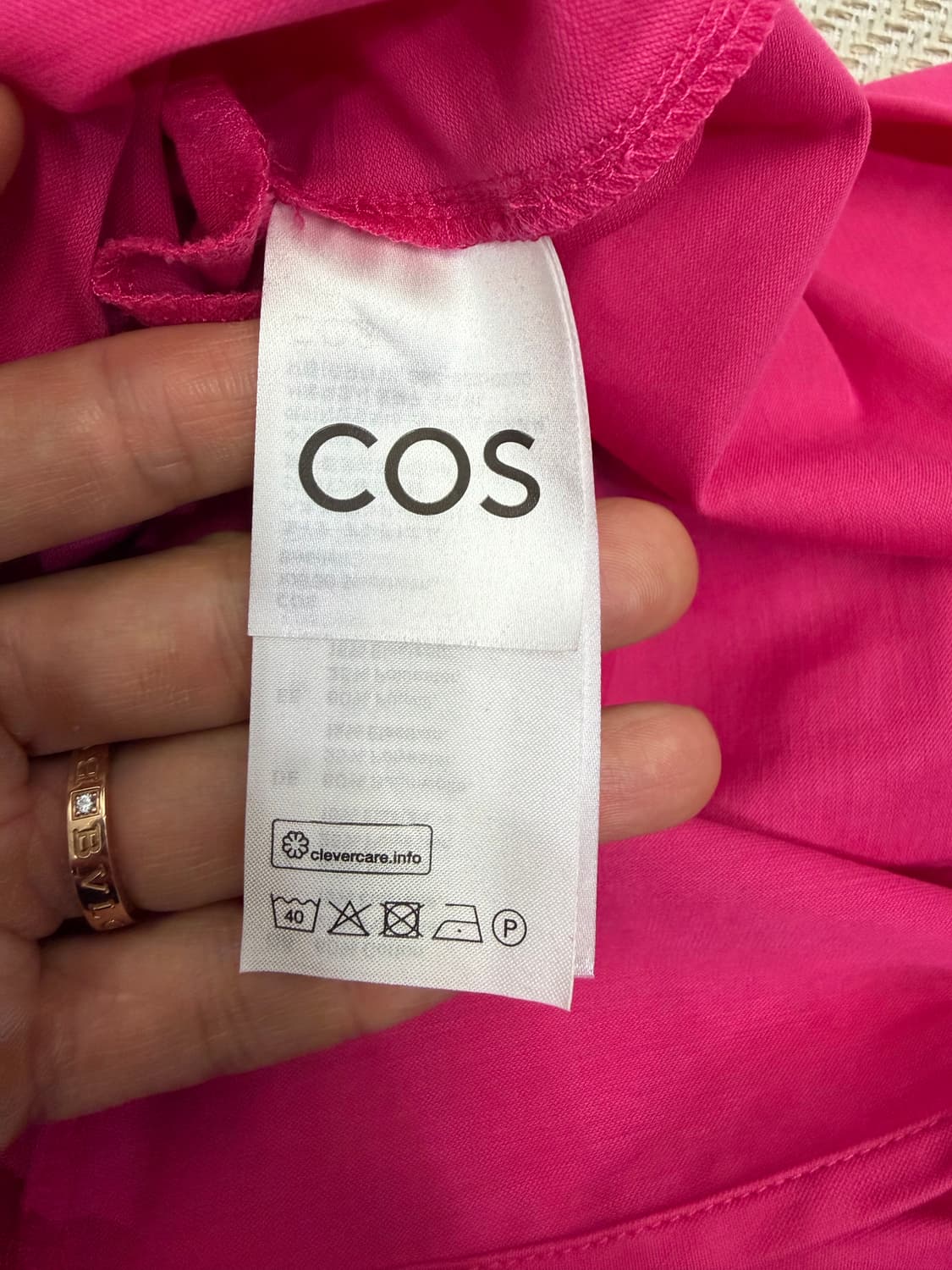 정품) COS 코스 핑크 셔츠 원피스 S 상품이미지8